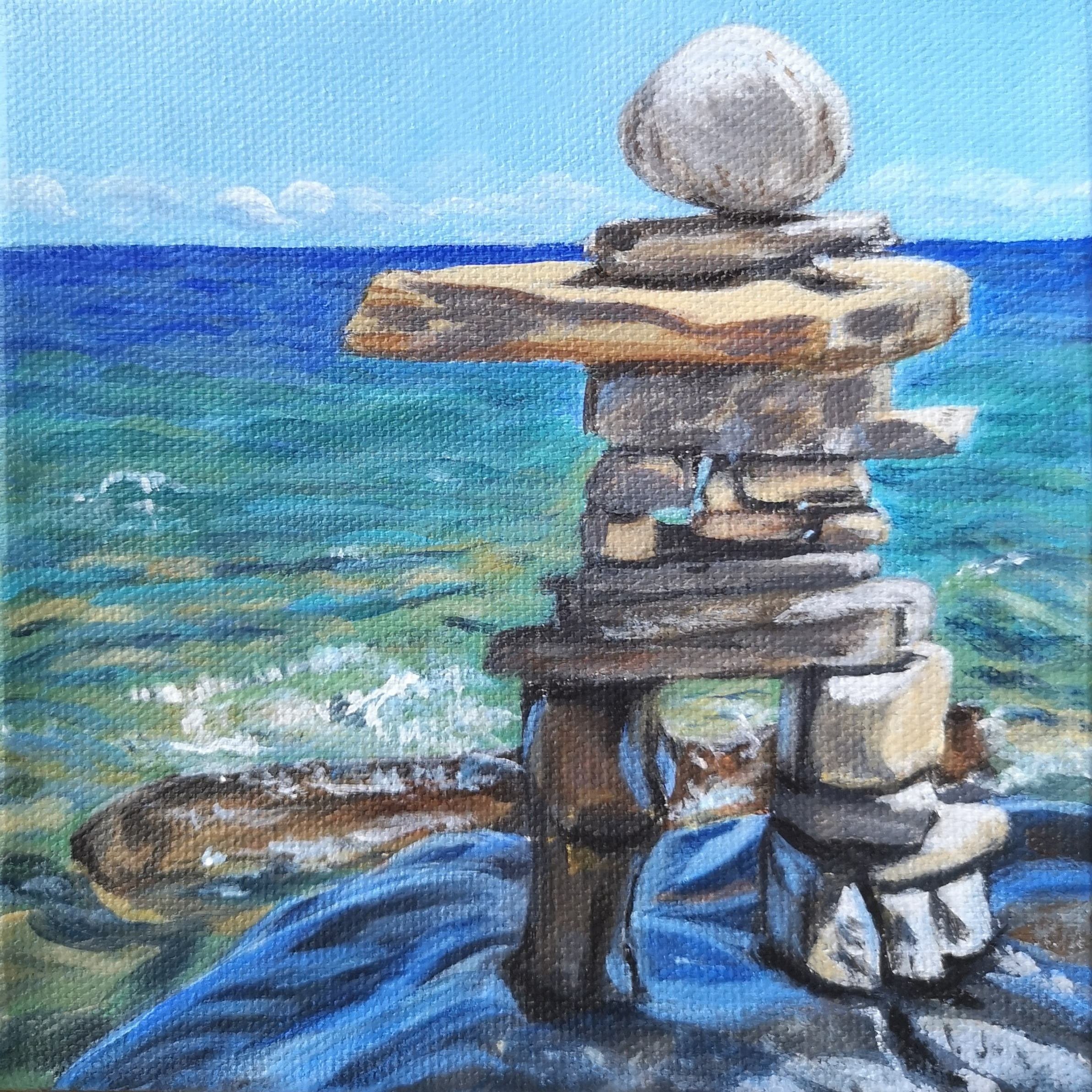 Inukshuk at Lion's Head
6 x 6", acrylic on gallery canvas
sold