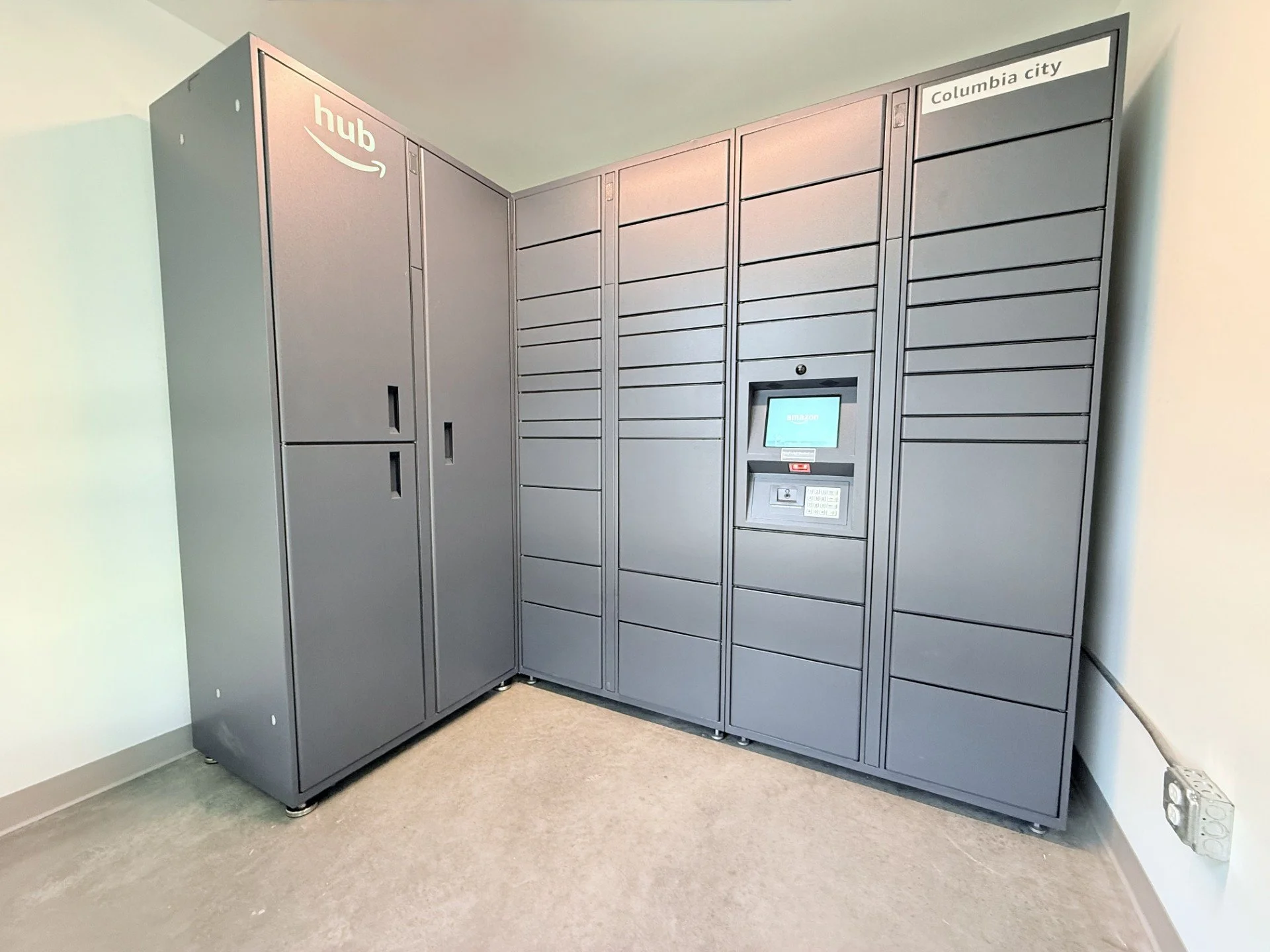 Amazon Hub Locker on site for all residents, providing secure, convenient package delivery and 24/7 pickup access.