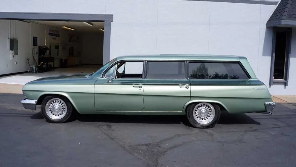 A vintage green station wagon with window tinting for vintage cars and PPF by Reeves Window Tinting in Redding, CA