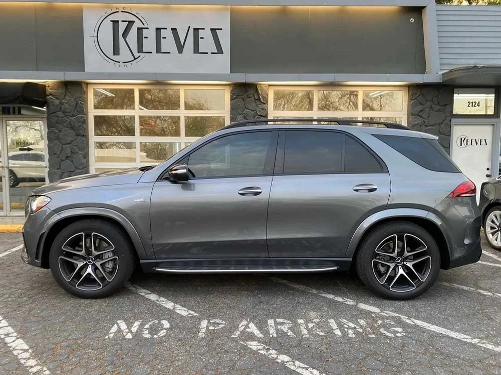 Gray Mercedes-Benz SUV with window tinting and auto Paint Protection Film by Reeves Window Tinting in Redding, CA