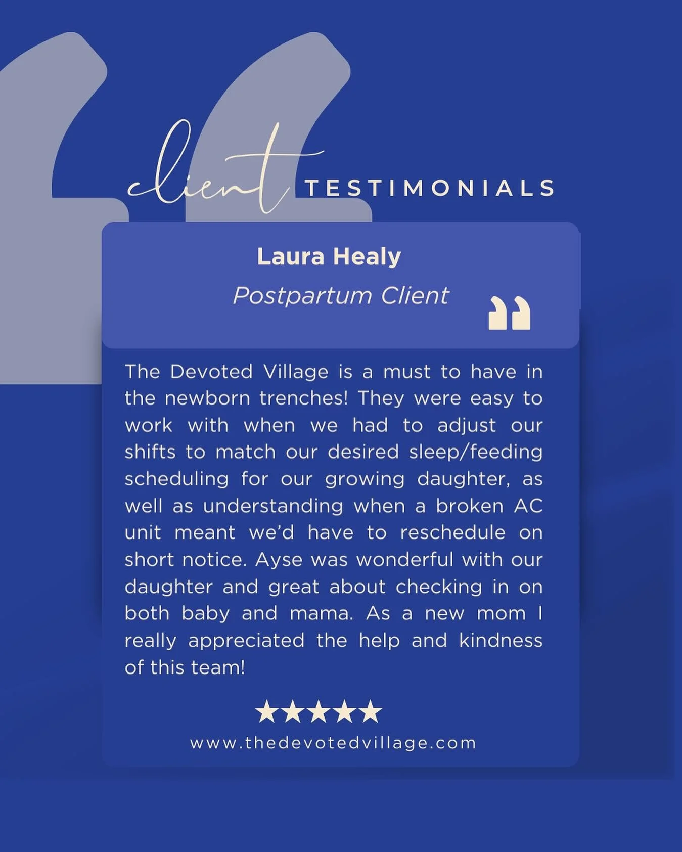 ✨ From sleepless nights to unexpected AC breakdowns, our team is here to make the newborn days feel just a little lighter. 💛

We&rsquo;re so grateful for this beautiful review and the trust families place in The Devoted Village during such a tender 