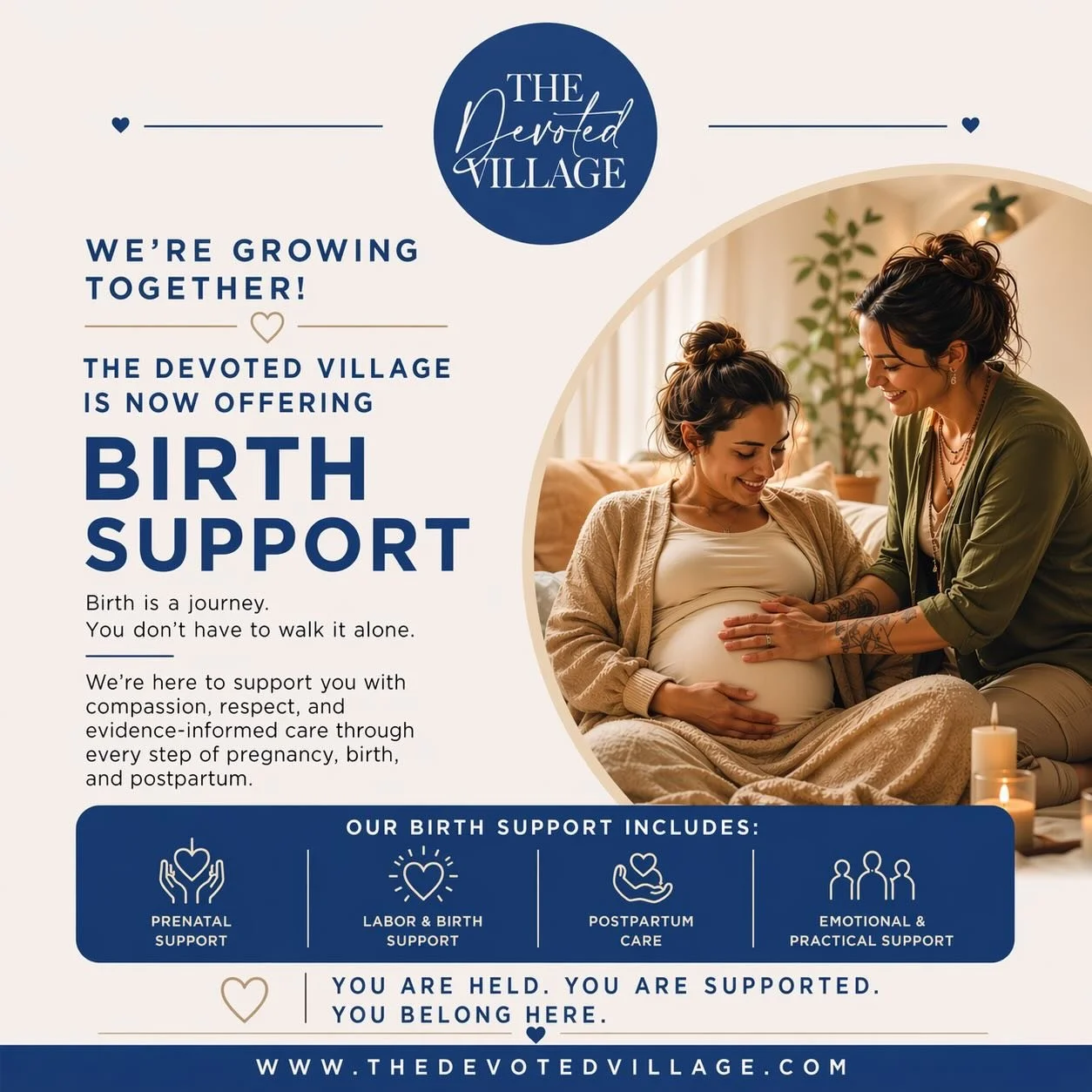 Birth is powerful&mdash;but you don&rsquo;t have to do it alone 🤍

We&rsquo;re so excited to share that The Devoted Village is now offering birth support. From pregnancy to labor and beyond, our team is here to support you with calm, confidence, and
