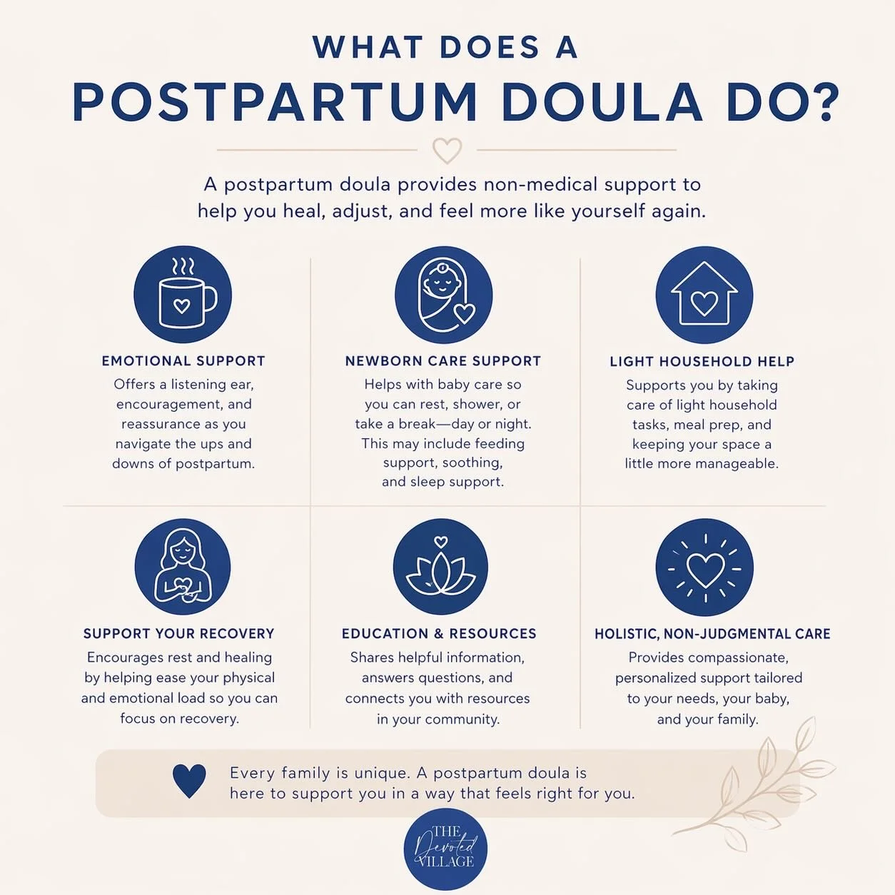 A postpartum doula isn&rsquo;t just &ldquo;help with the baby&rdquo; 🤍

It&rsquo;s support for you&mdash;during one of the biggest transitions of your life.

✨ Someone to listen
✨ Someone to guide
✨ Someone to take things off your plate
✨ Someone to