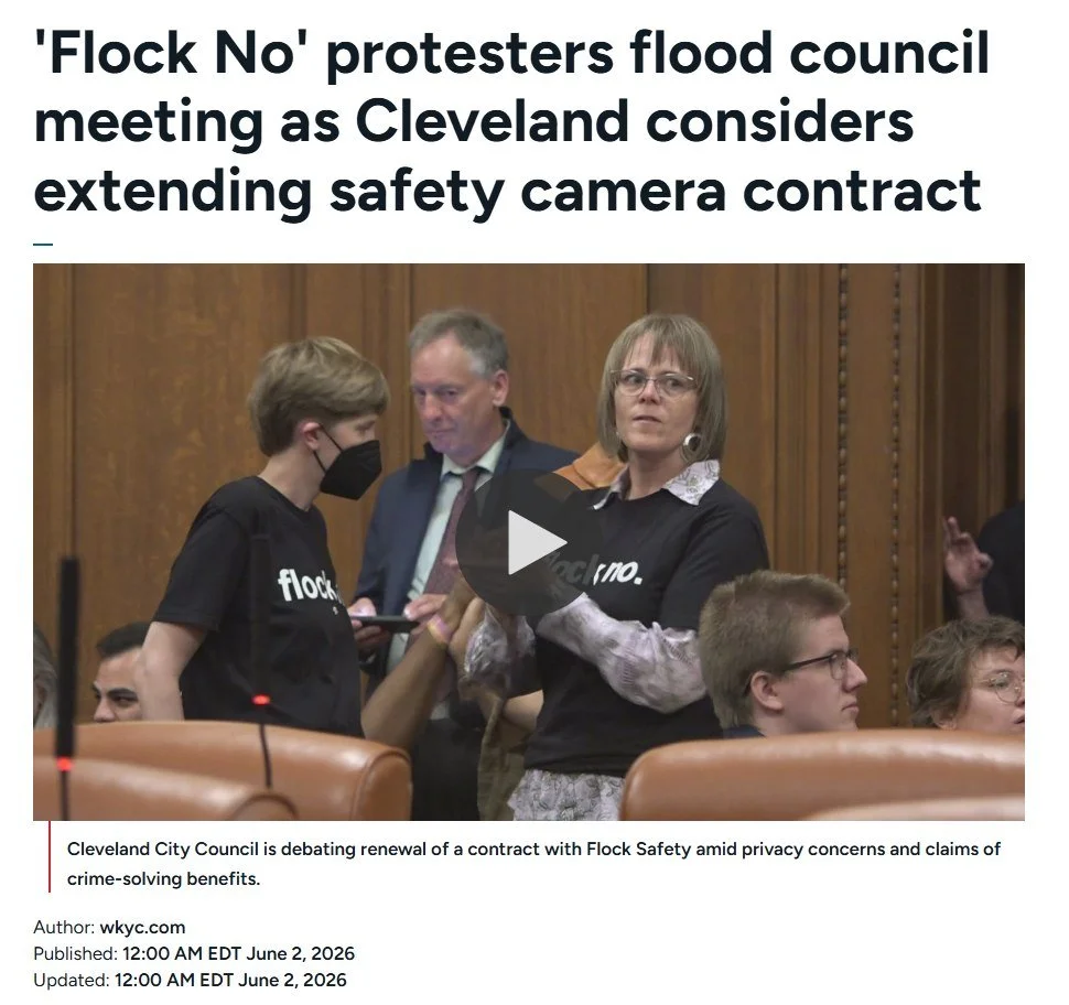 CH4IR submitted a public records request to Cleveland Heights for their Flock search records Months ago - We have yet to receive a response. It makes you wonder what Cleveland Heights has to hide...

Read the story and learn more about the fight agai