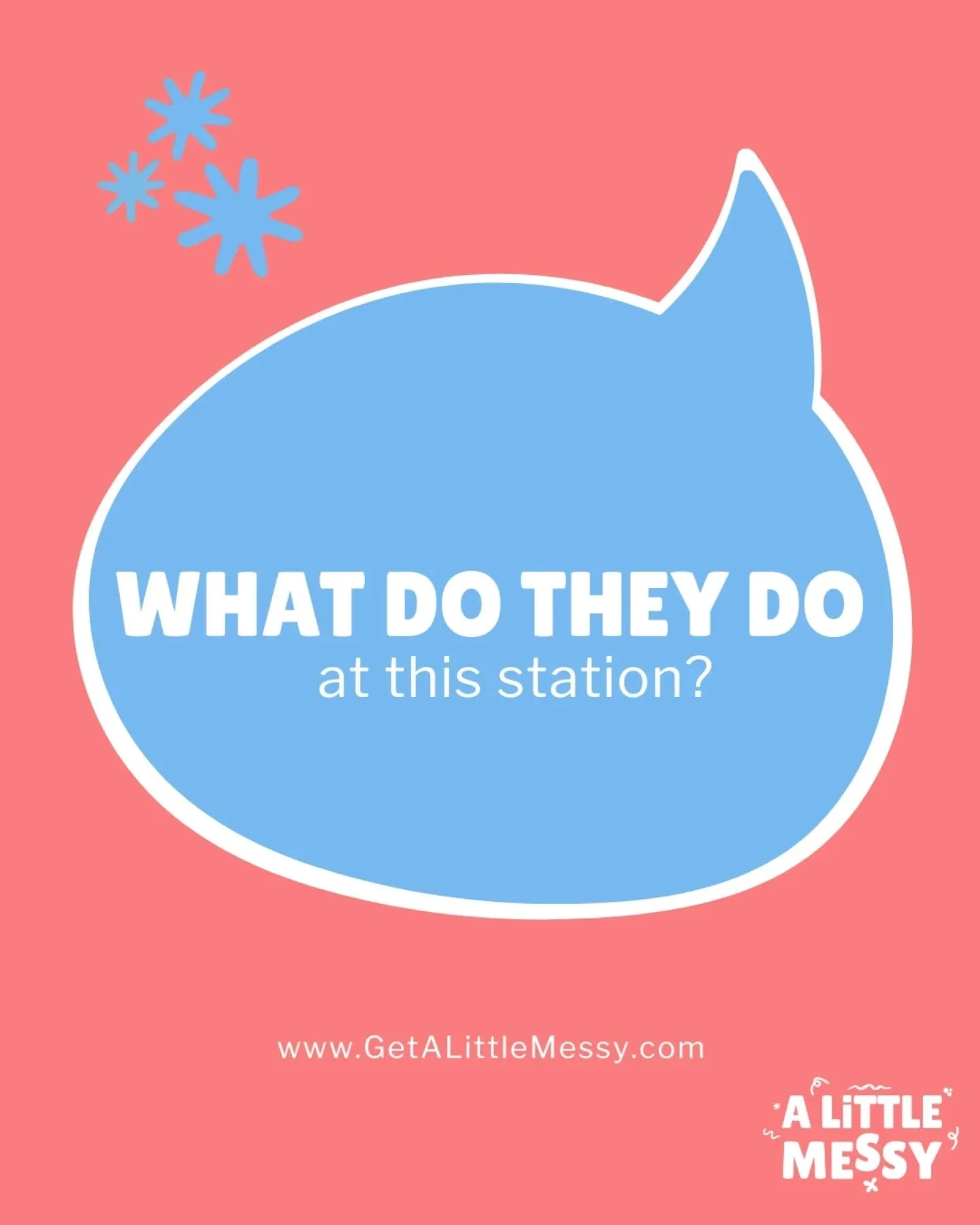 🗨️Adults loveee to ask &quot;what are they supposed to do here?&quot; We loveee to answer 👇

🌈At A Little Messy, we offer open-ended play.
That means we set up thoughtful, engaging sensory stations filled with tools, textures, colors &amp; invitat