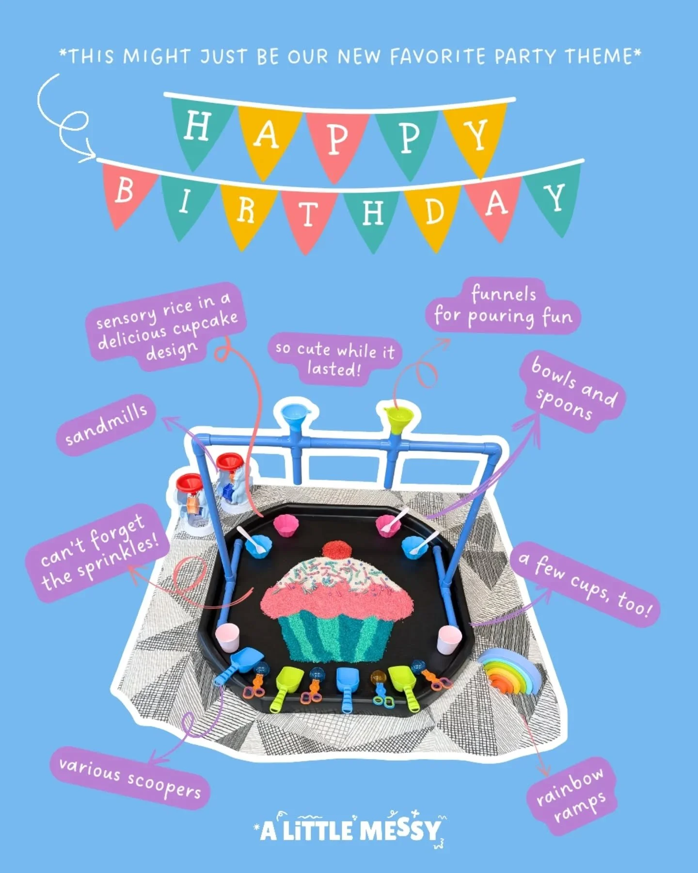 Check out the delicious details from Henley's sweet celebration! 

🧁Rainbow rice sprinkle cupcake
🎂Build a cake with shaving cream and foam blocks
🥳DIY party hat craft
🍰Play dough cupcakes
🎈Rainbow spaghetti balloons
🍨Henley's Triple Scoop Ice 