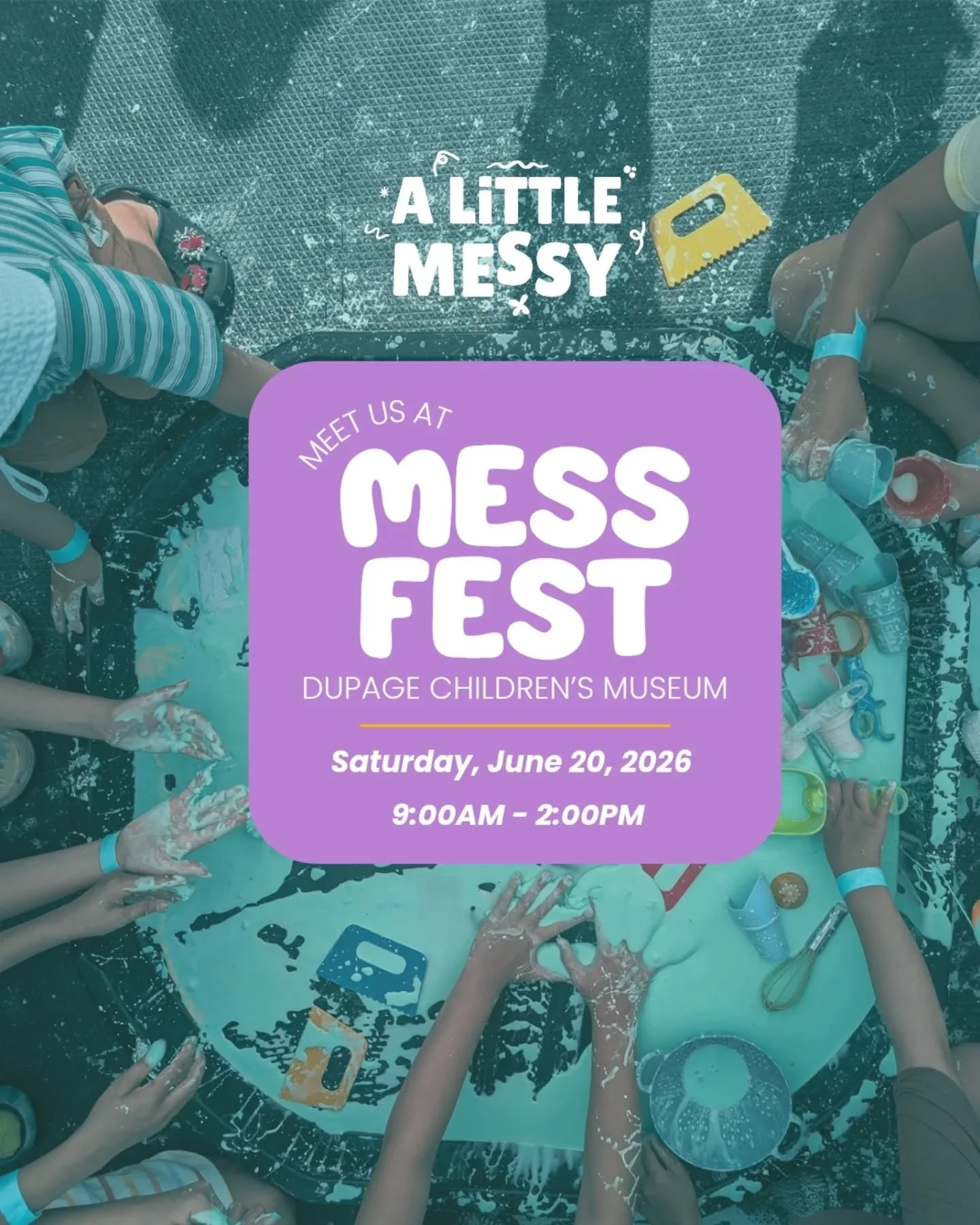 @dupagechildrens Mess Fest is back and @getalittlemessy is getting in on the fun again! Last year's Mess Fest was an absolute blast, we're so excited to be returning with fan favorite OOBLECK!

This incredible outdoor event is held in the Dupage Chil