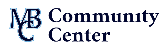 Logo of "MBC Community Center" with stylized letters.