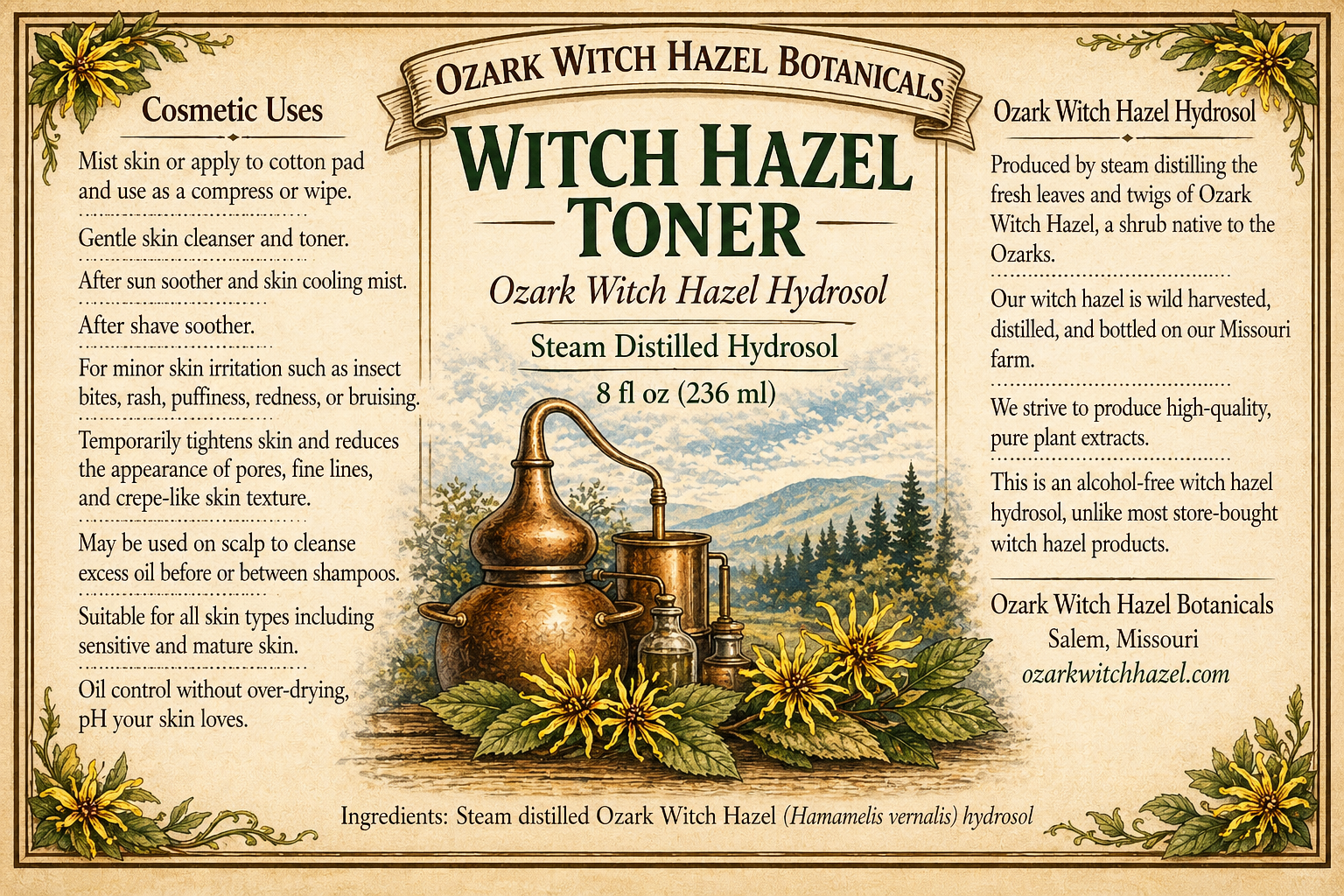 Ozark Witch Hazel Hydrosol