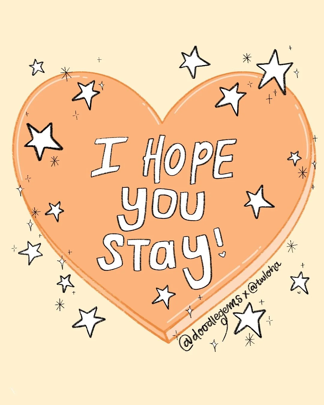 🧡 I HOPE YOU STAY 🧡

September is Suicide Prevention Month, and I&rsquo;m joining To Write Love on Her Arms to share one simple dream: I hope you stay ✨

One person lost to suicide is one too many, and @twloha is a nonprofit that exists to present 