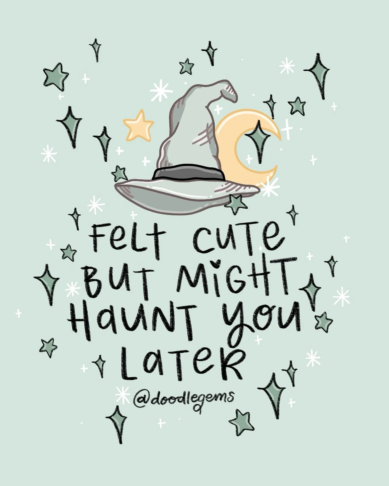 It&rsquo;s October so that means that it&rsquo;s officially SPOOKY SEASON 👻

✨ Felt cute but might haunt you later ✨

#artistssupportingartists #halloweenart #spookyseason #hauntedart