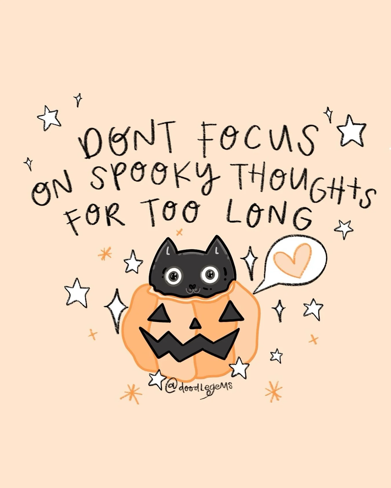 🎃 oh hey! Hey you! Don&rsquo;t focus on spooky thoughts for too long okay? 🫶🏻

#artists #artistsupportartists #artistsofig #womenwhodraw #halloweenart
