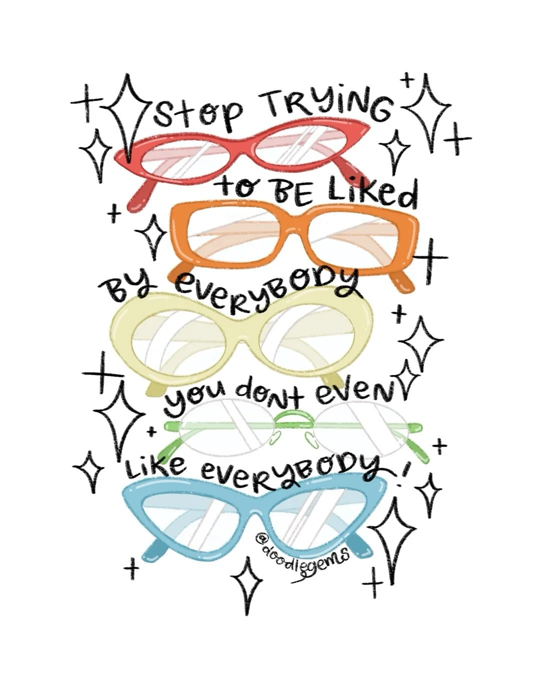 Stop trying to be liked by everybody you don&rsquo;t even like everybody ✨

#artistsupportartists #artistsofinstagram #womenwhodraw #beyourself #beyou