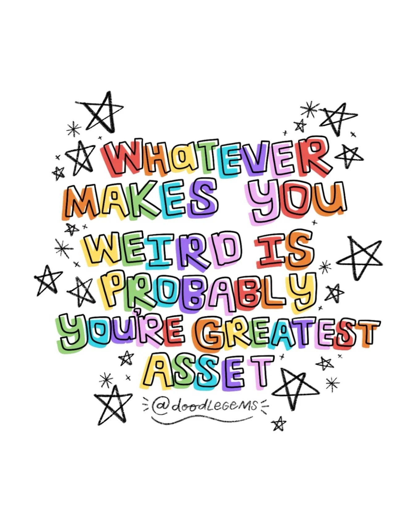 Whatever makes YOU weird is probably your GREATEST ASSET!! ( repeat after me!! ) 💕✨✌🏻

#artistsupportpost #artistsupportartists #greatestasset #weirdandwonderful #lgbtqartist