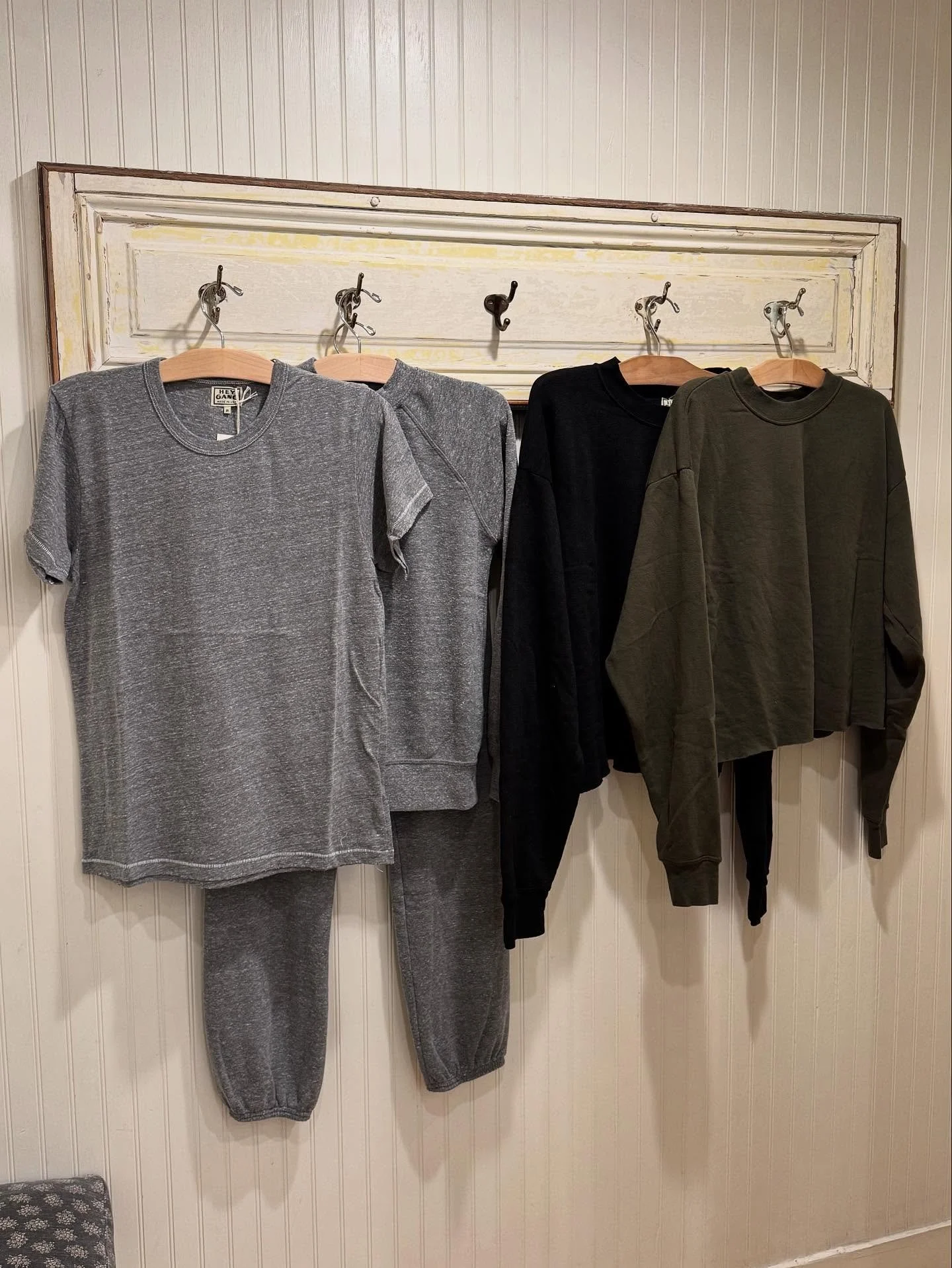 Hey Gang arrived in the store today! Denim, the Officer Fatigue pant and cozy sweats and tees.