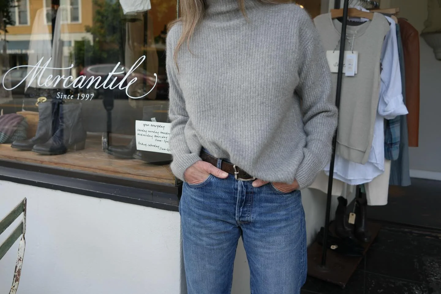 Beautiful ribbed turtlenecks in from @majesticfilatures! We&rsquo;ve got these in grey and black. Plus selvedge denim, courtesy of @theheygang.
