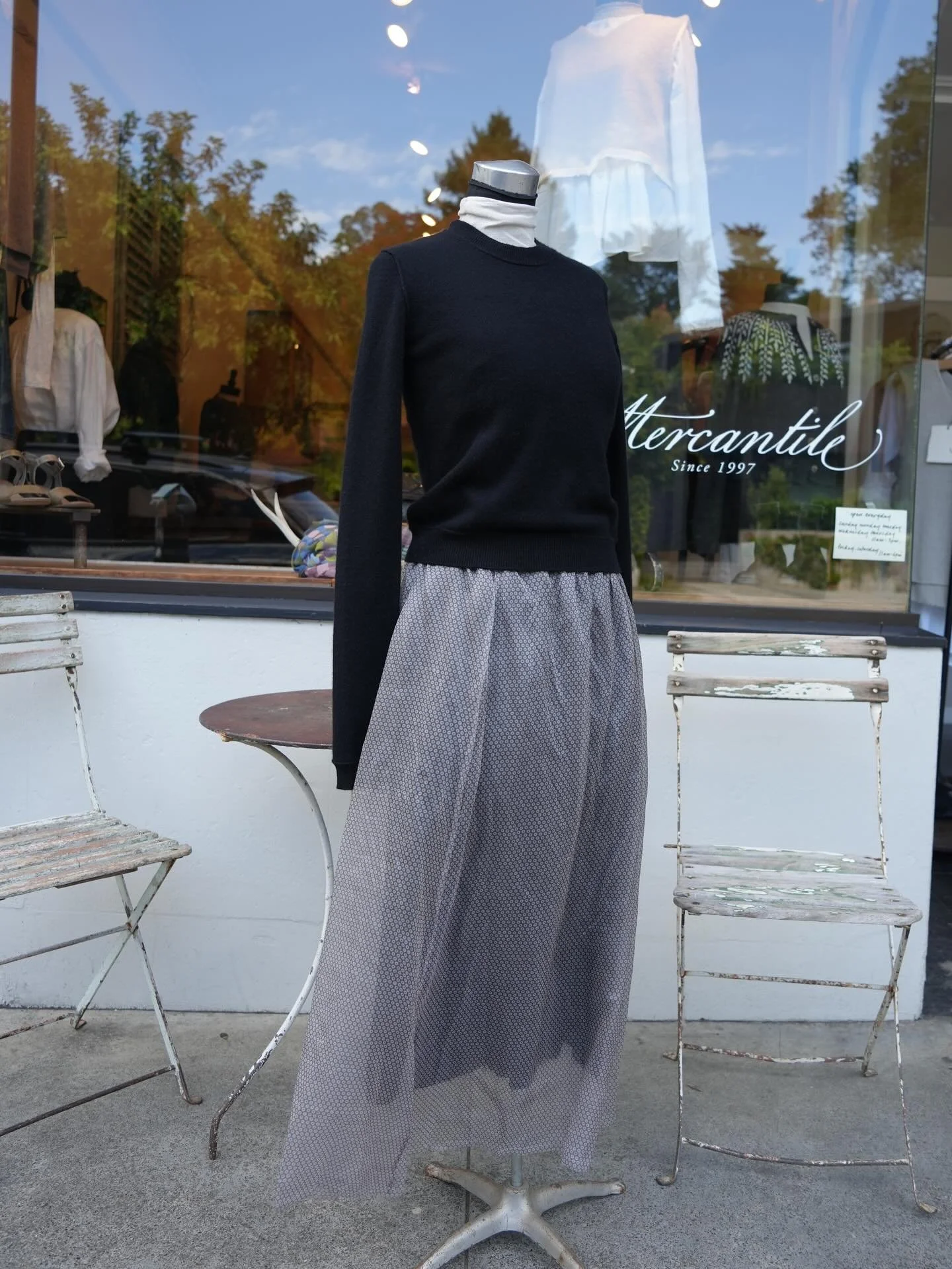 One of our favorite parts of the week is dressing our mannequins&hellip; this lady&rsquo;s sporting @brazeautricot and @sulaclothing 🧚🏼&zwj;♀️