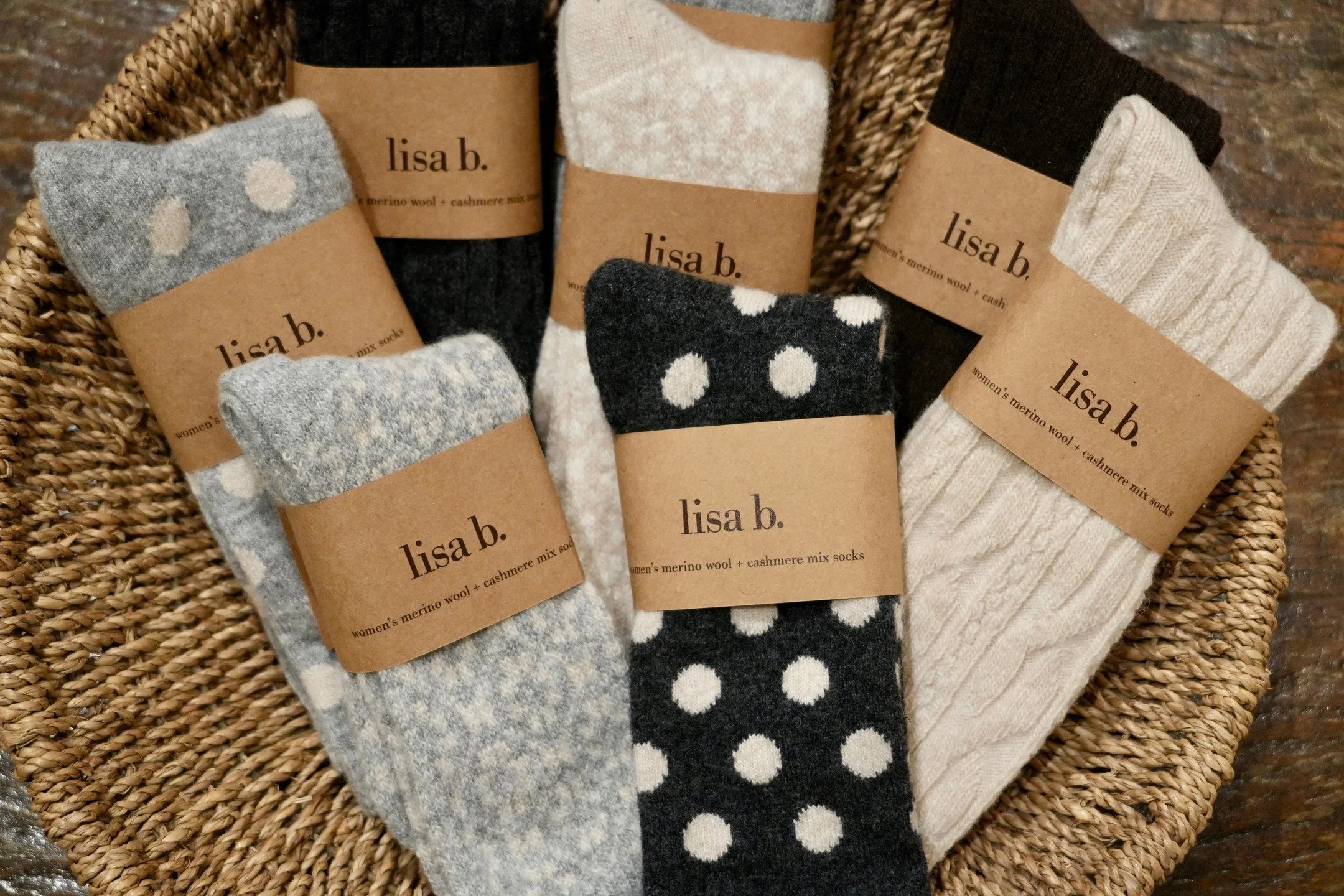 Our answer to a rainy day: Lisa b. merino wool and cashmere socks!