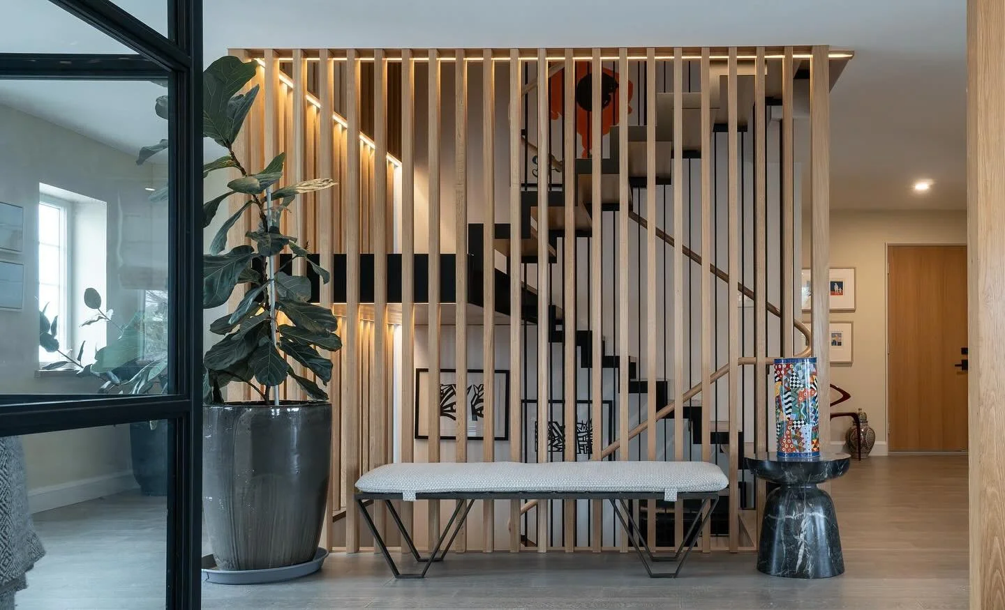 A little photo drop to show these stairs some love. 
This stair was particularly tricky due to the existing structural requirements of this builder grade home. A mix of decorative and structural support posts with very  little wiggle room. 
Such a fu