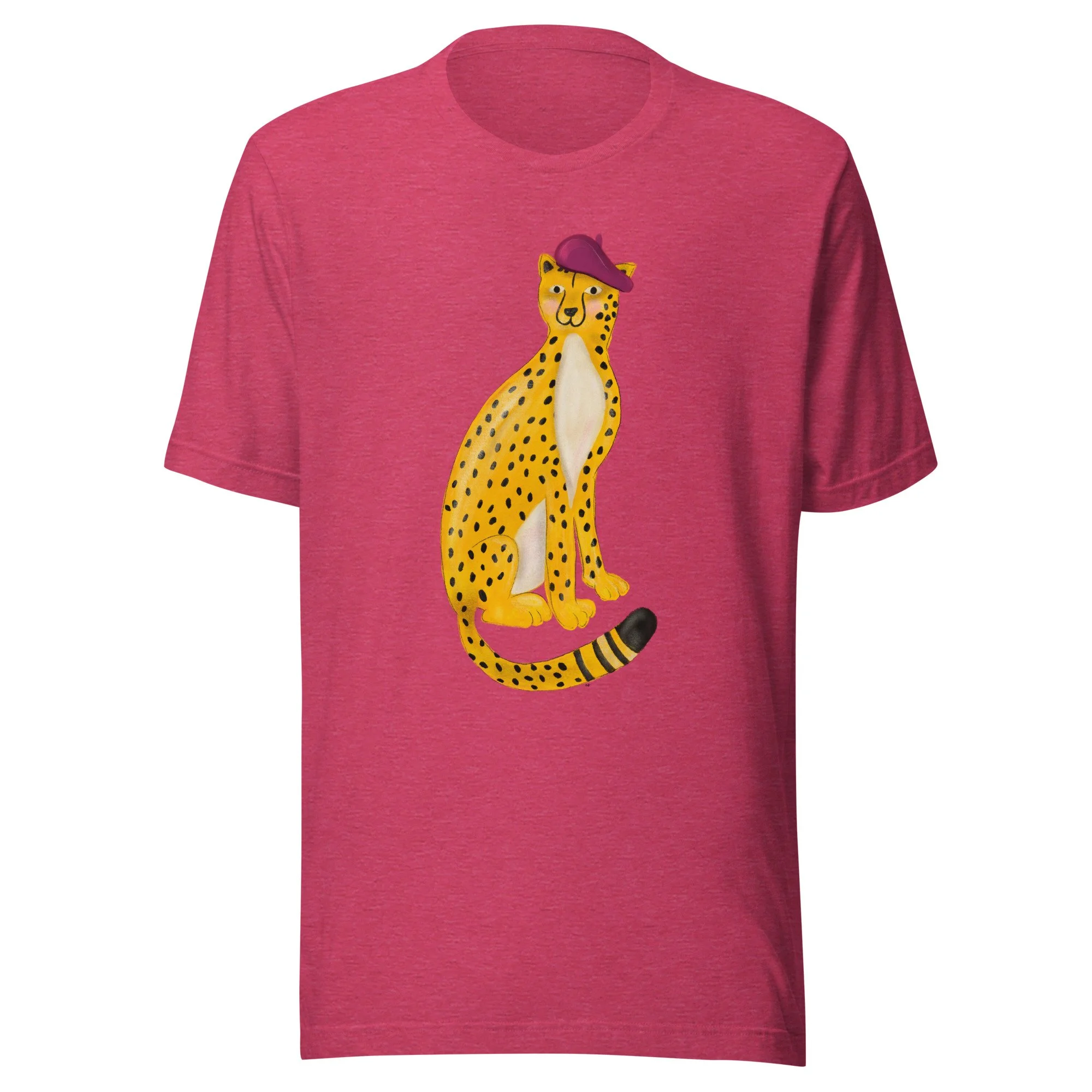 Just a cheetah in a beret t-shirt