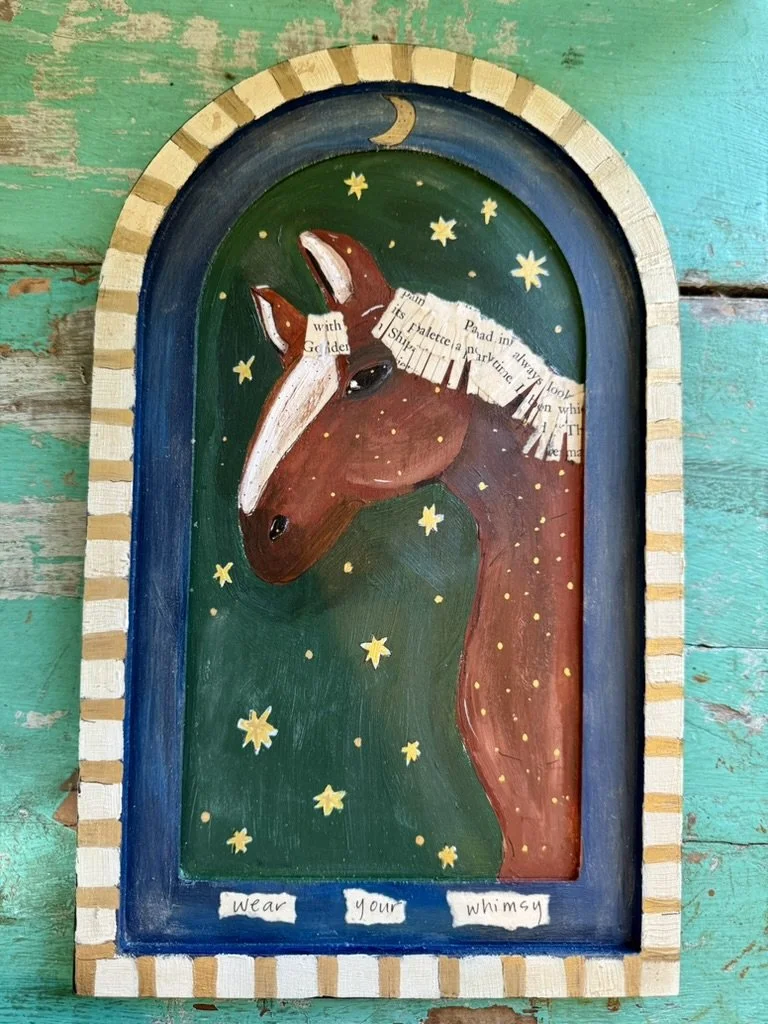 Whimsical Horse on Green Background.jpeg