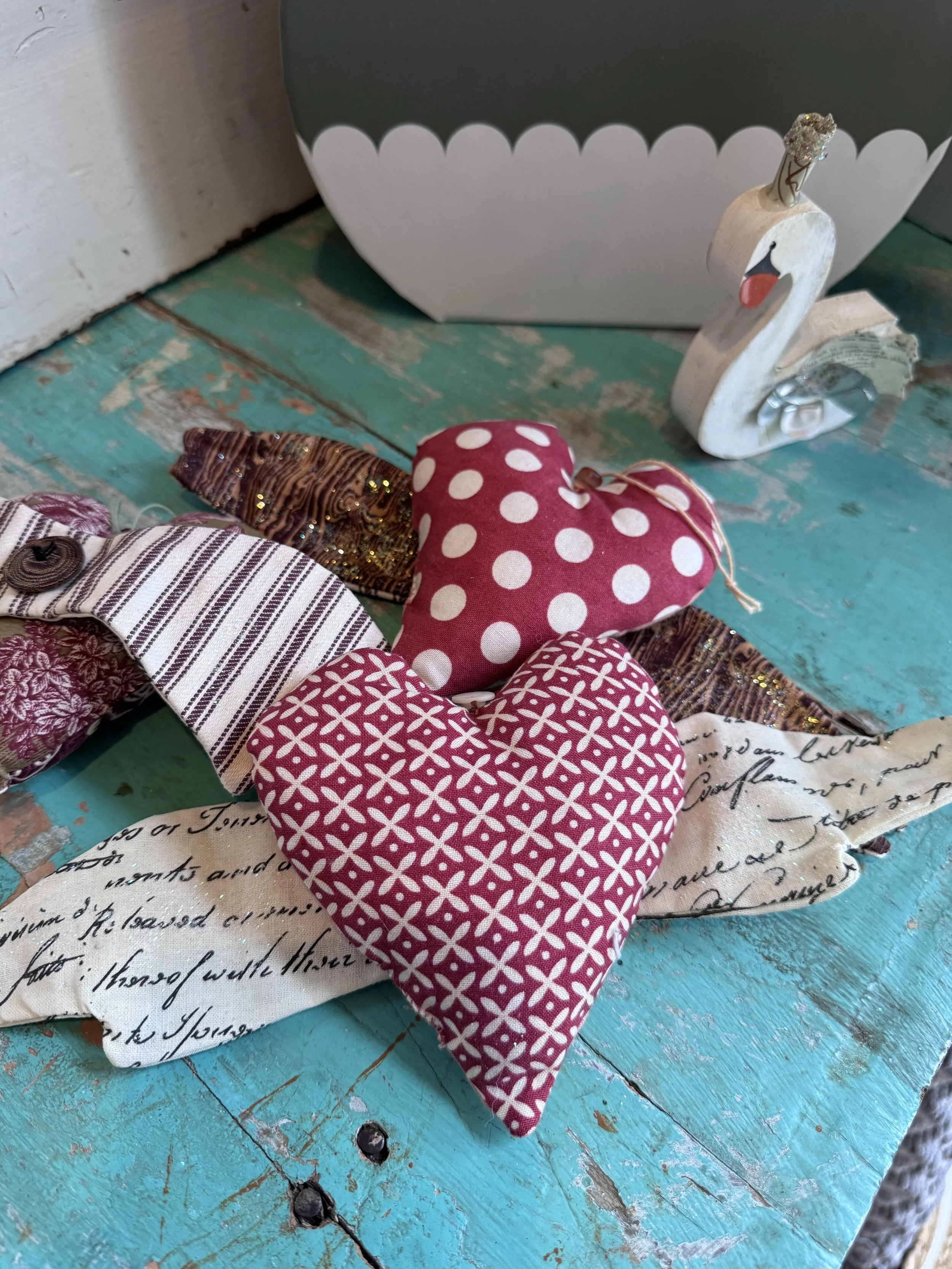 Fabric Winged Hearts