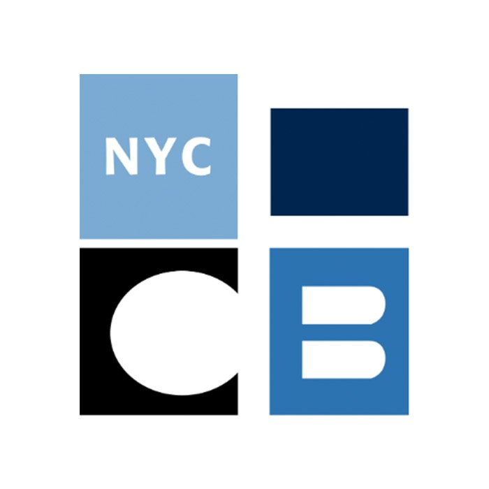 NYC Community Board logo with stylized letters and squares