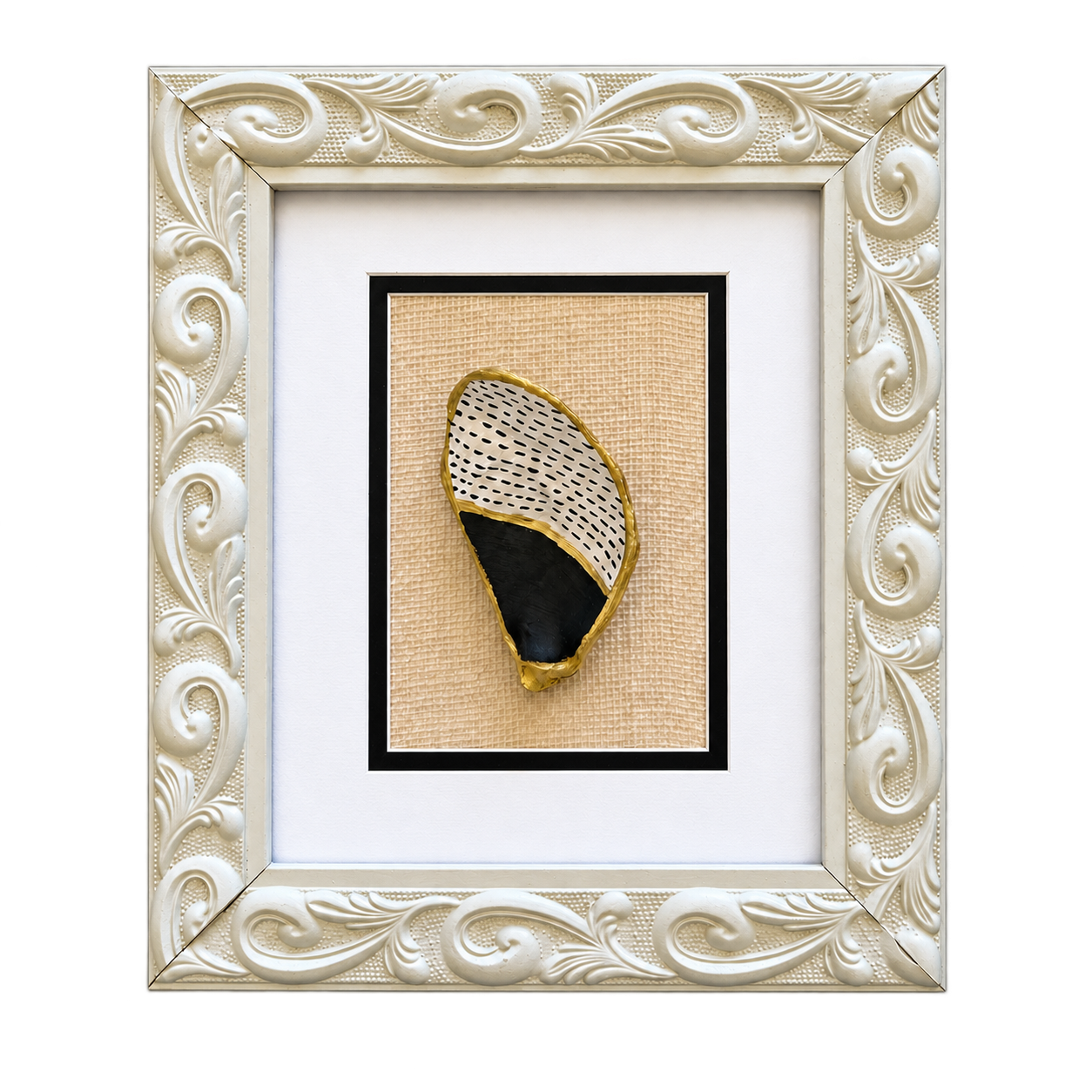 Black, White & Gold Shell I