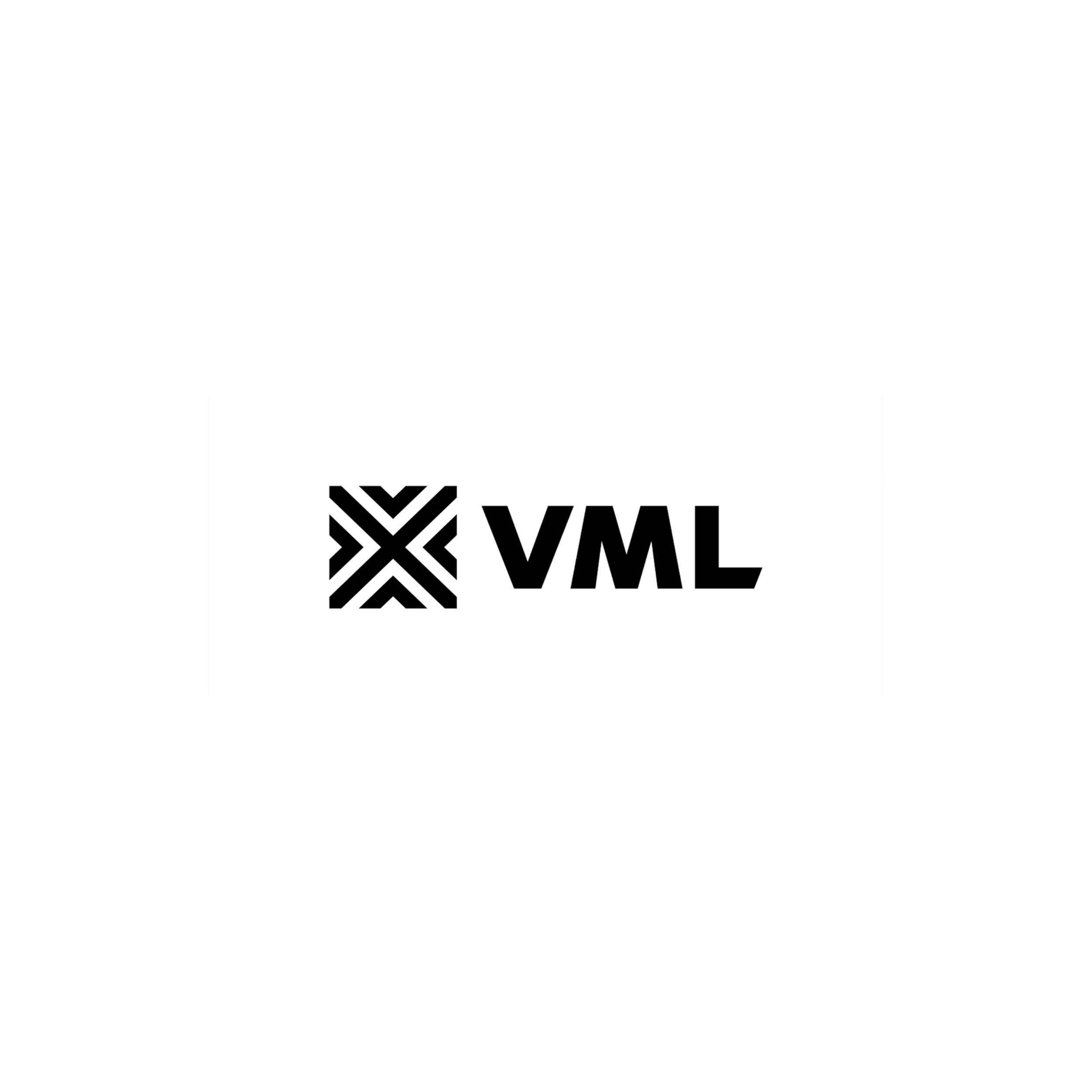 Black square with white text displaying the logo for VML, a digital marketing agency.