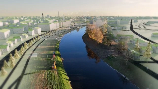 Výstavba projektu Slunečního ostrova v Českých Budějovicích