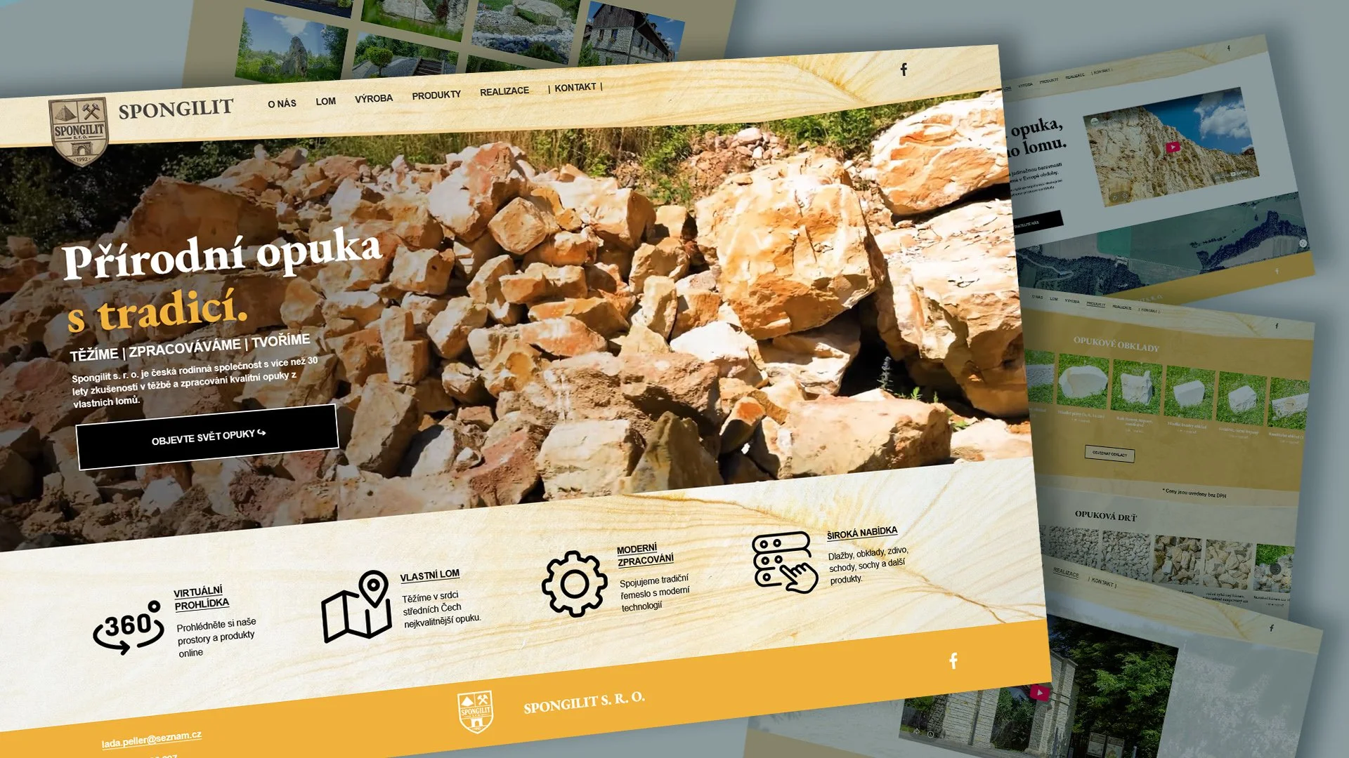 Nový web Spongilit: od grafiky po virtuální prohlídky