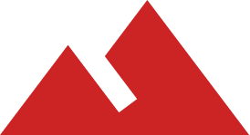 Stylized red mountain range with a black background.