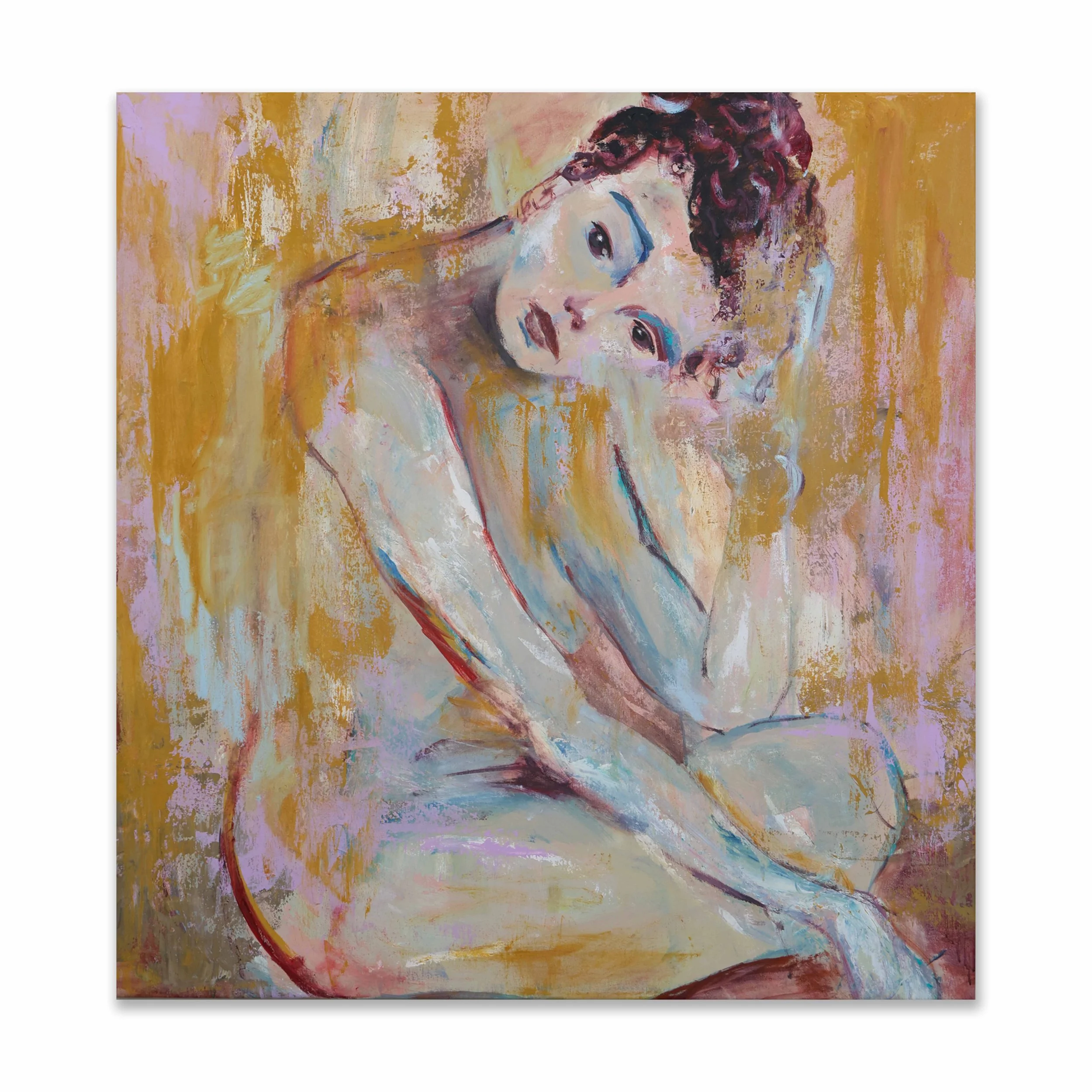 Dancer, 2025, Acrylic and oil stick on canvas, 40x41"