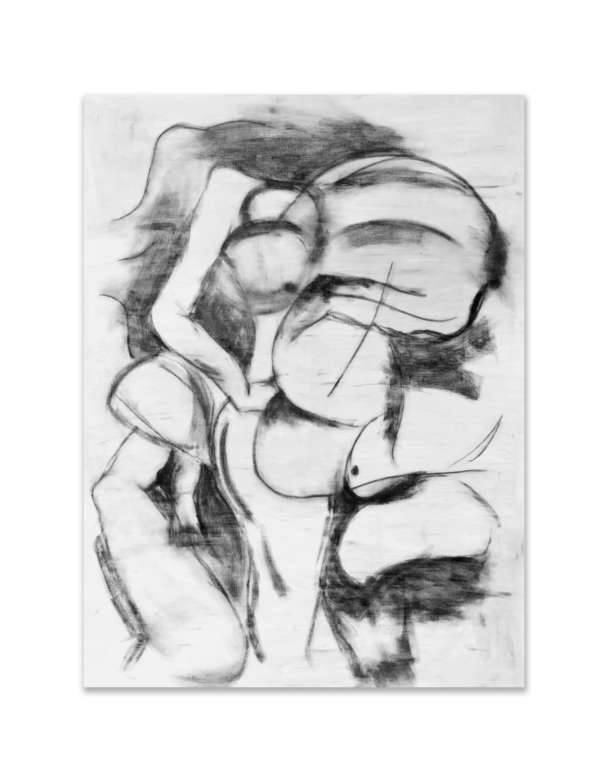 Abstract Nude I, 2016, Acrylic and charcoal on canvas, 48x36"