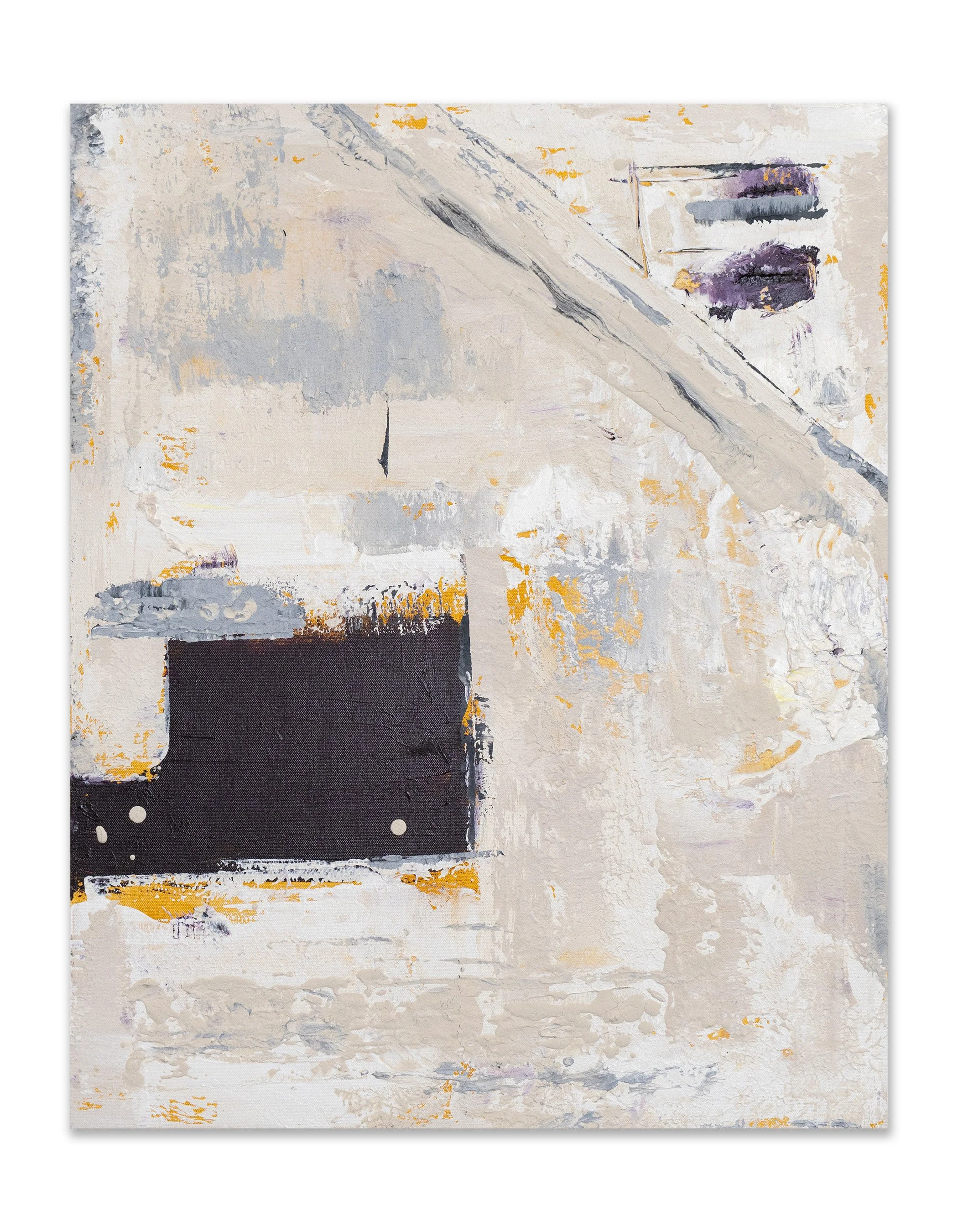 Lifeguard Station #7, 2021, Acrylic and powdered marble on canvas, 30x24"
