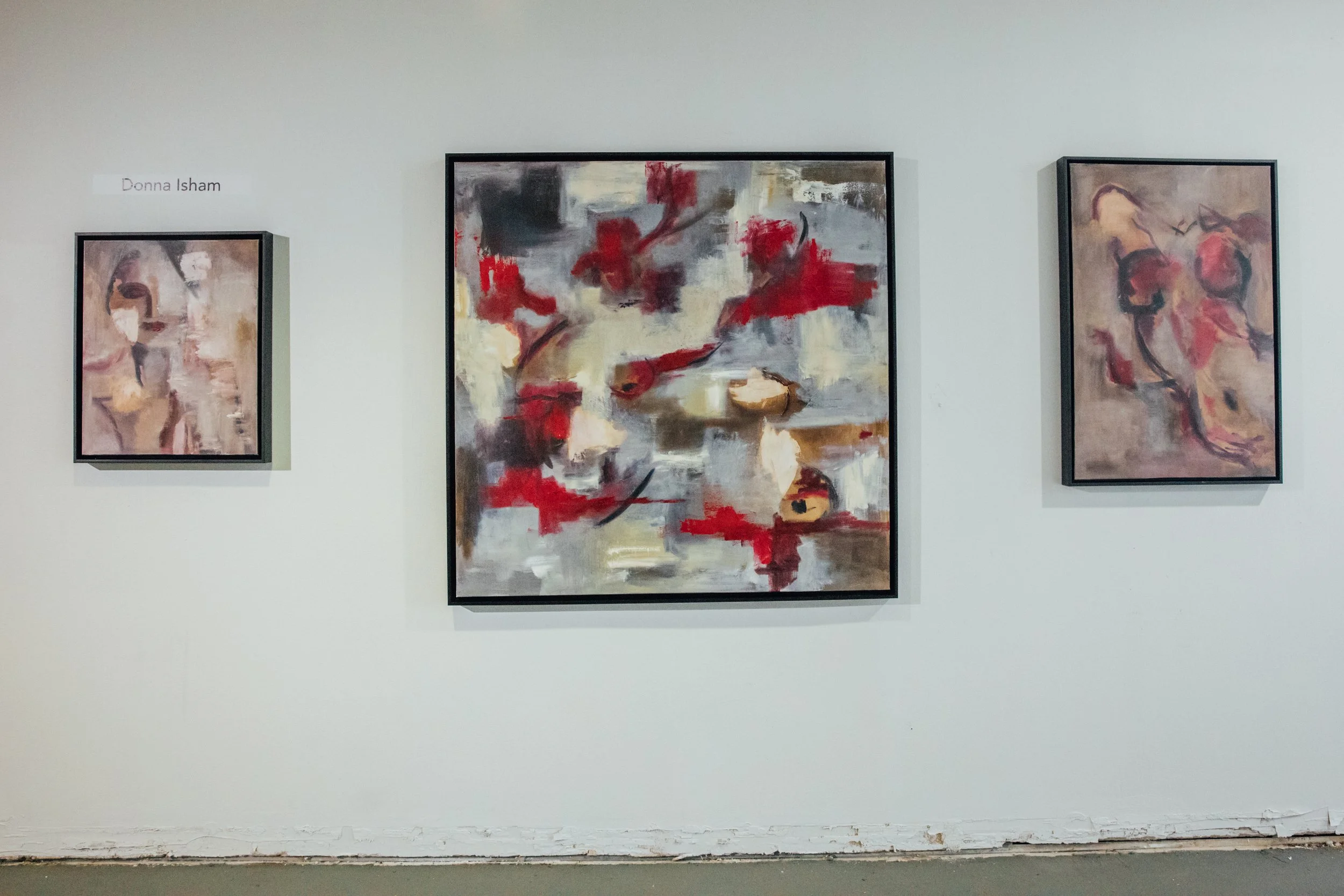 Installation View - A L'acienne; Obscuro; Voiceless (Left to Right)