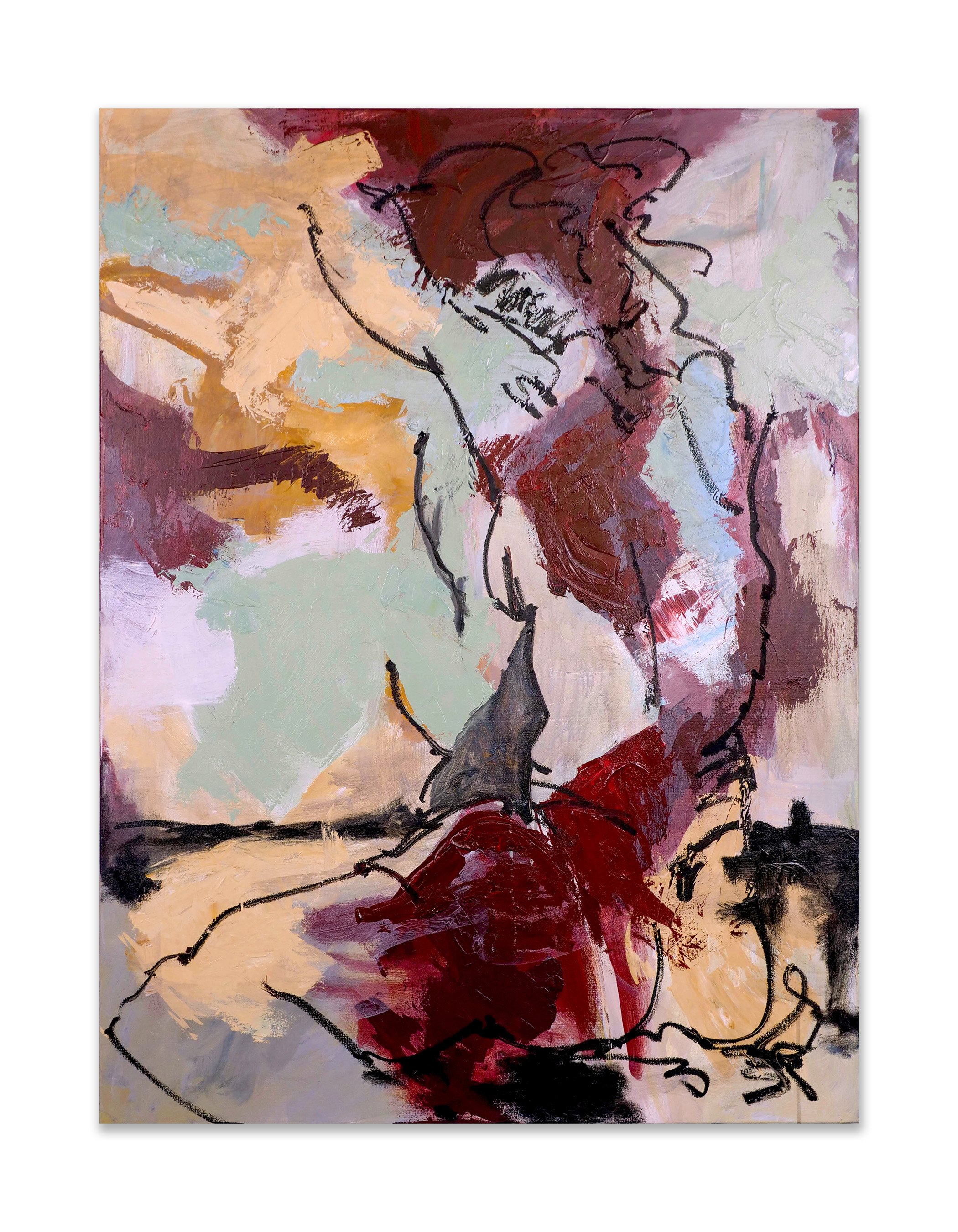 Body Proof, 2019, Acrylic and oil crayon on canvas, 48x36