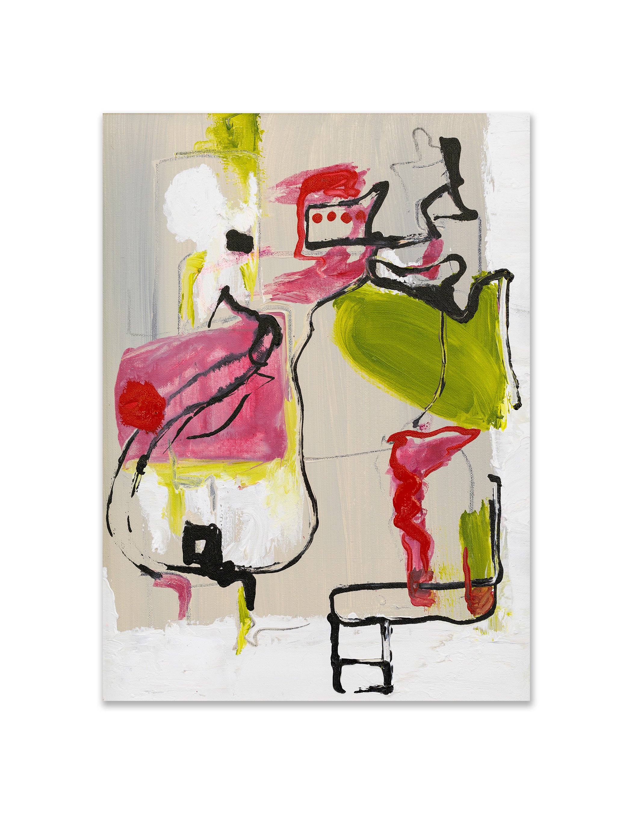 Enchanted Passage, 2024, Acrylic, graphite, oil crayon, ink on canvas, 16x12"