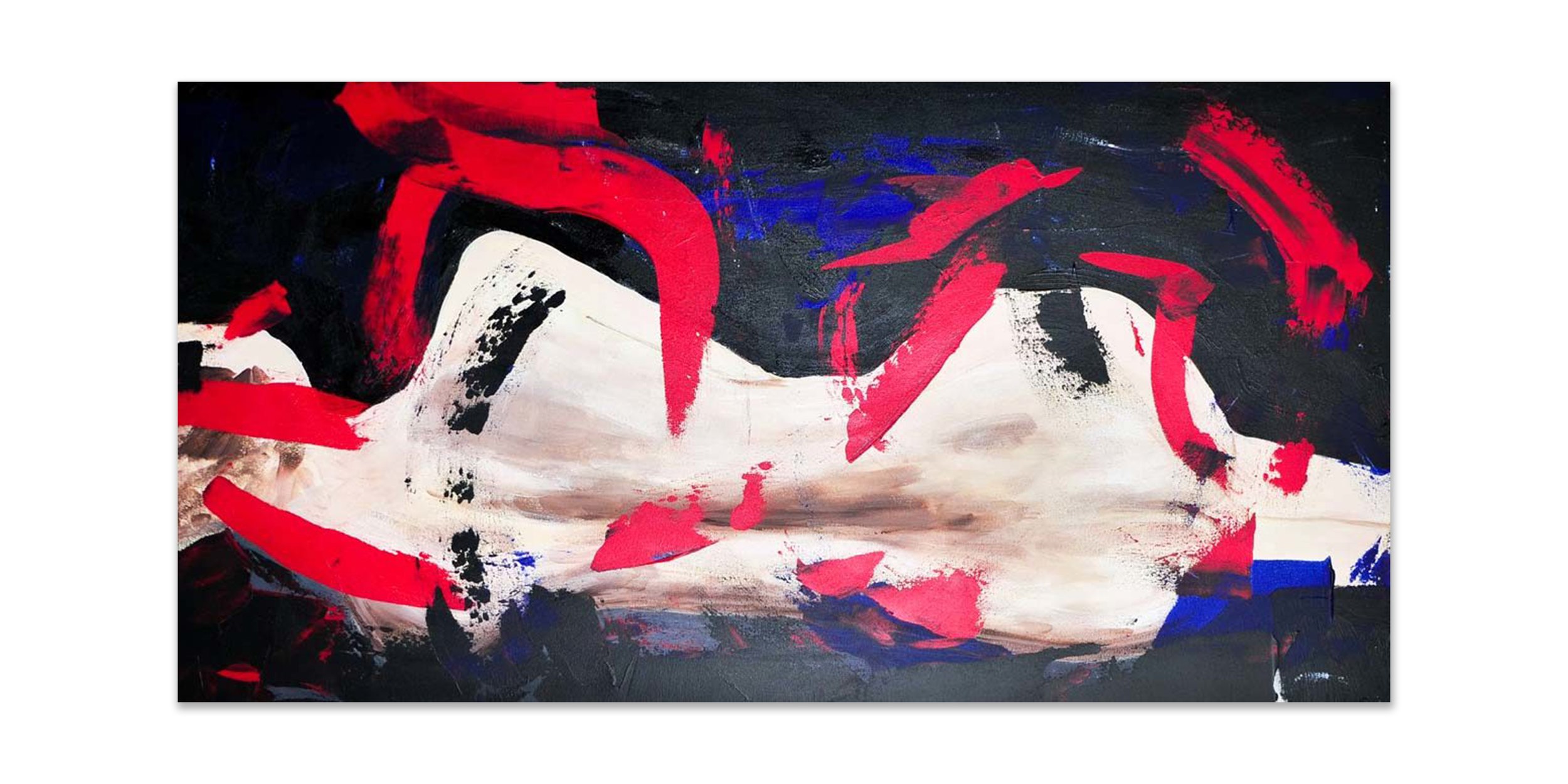 Restless, 2017, Acrylic on canvas, 24x48"