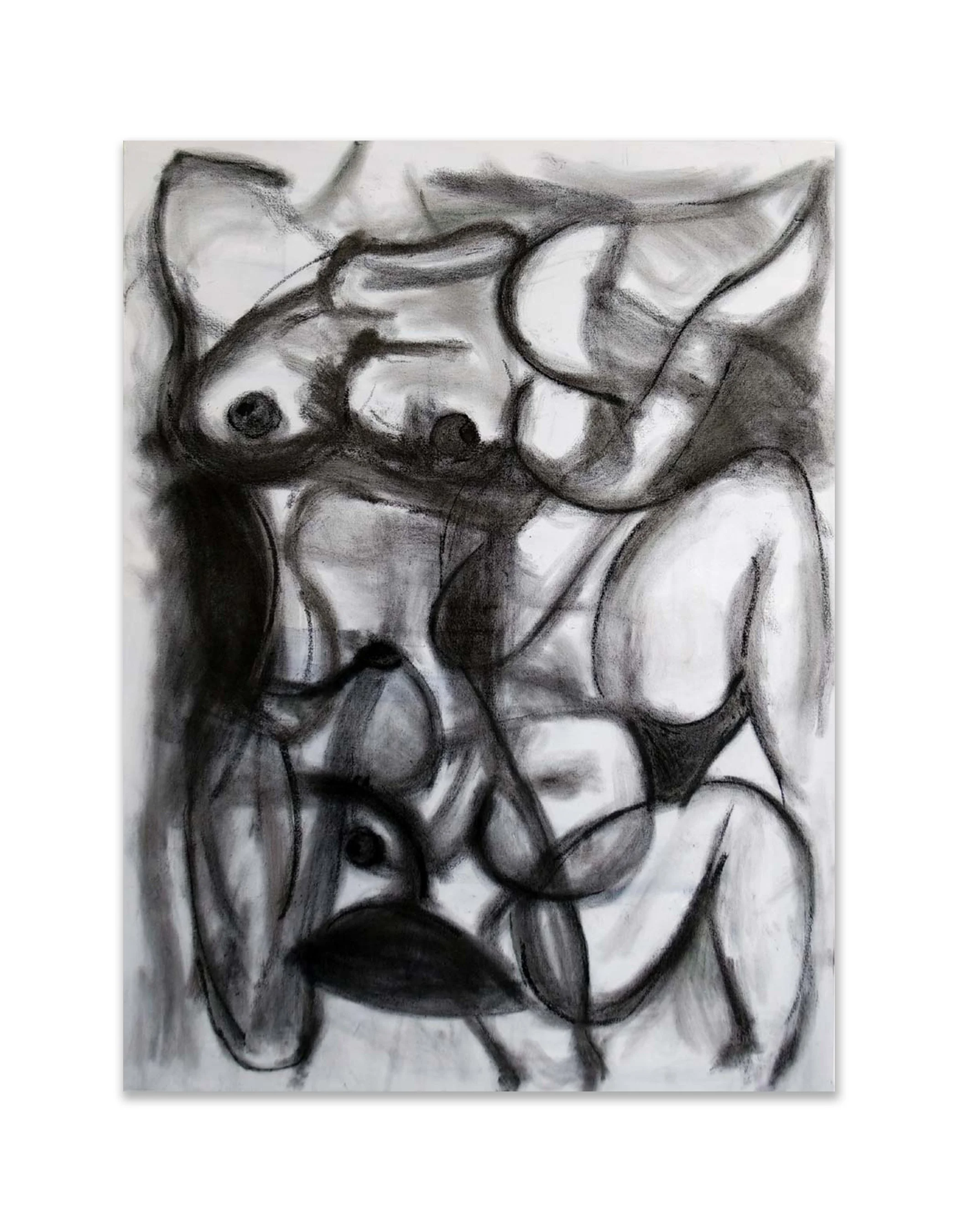 Abstract Nude IV, 2017, Acrylic and charcoal on canvas, 48x36"