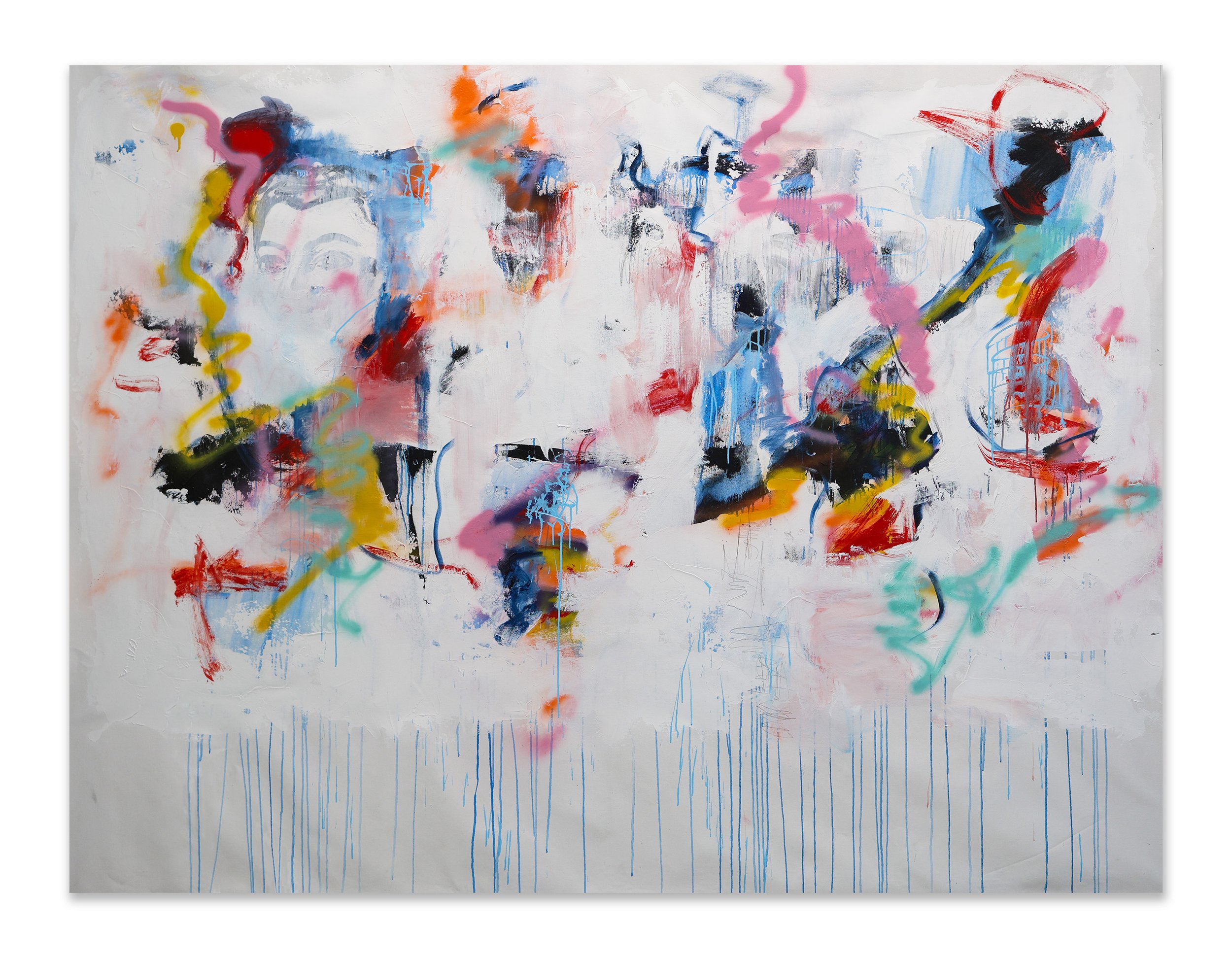 Jazz Notes, 2025, Acrylic, spray paint, graphite on canvas, 78x100”