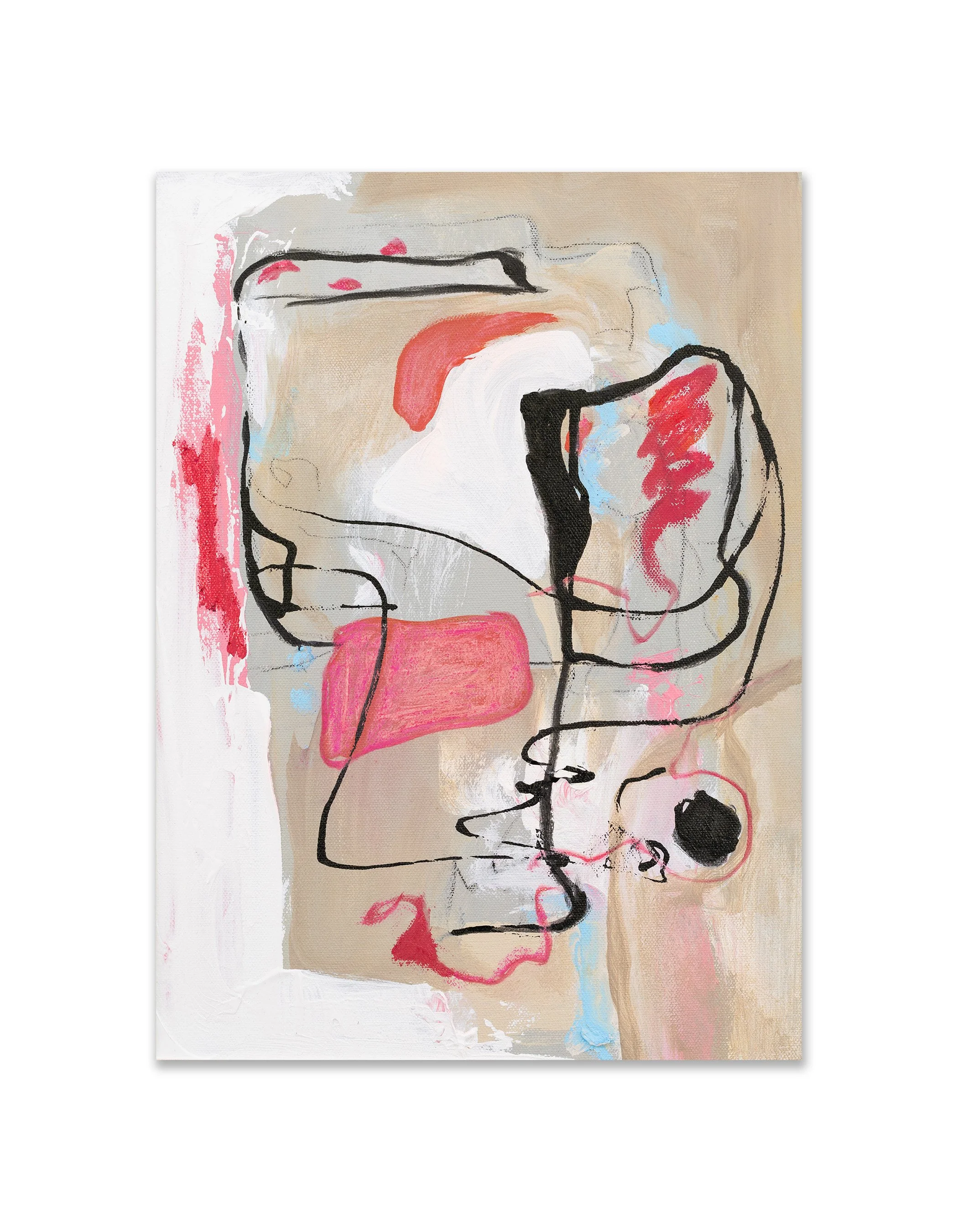 In Motion, 2023, Acrylic and oil stick on canvas, 16x12"