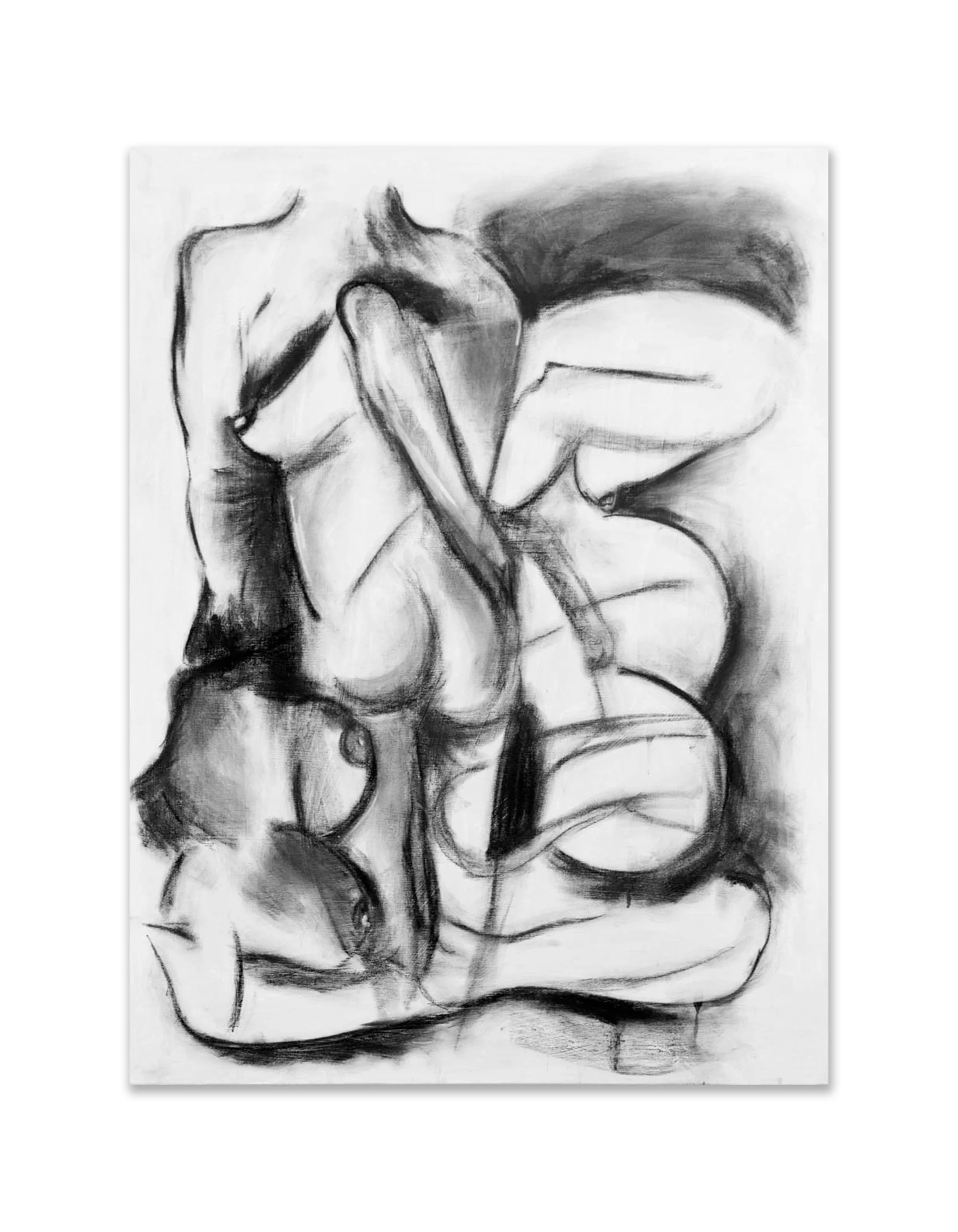 Abstract Nude II, 2016, Acrylic and charcoal on canvas, 48x36"
