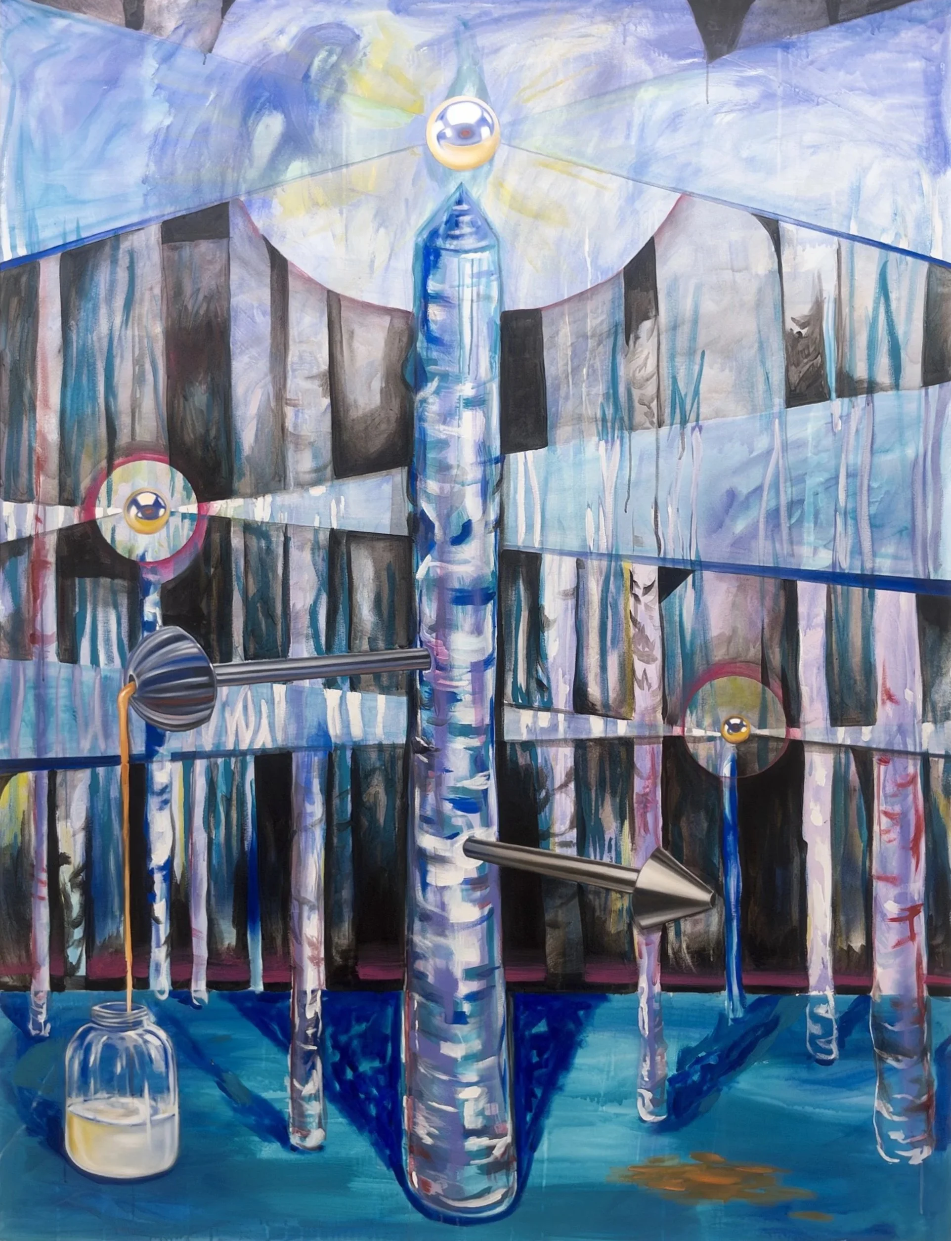 Guiders Through the Crowd, 92 in. x 70 in., Oil on Canvas, 2025