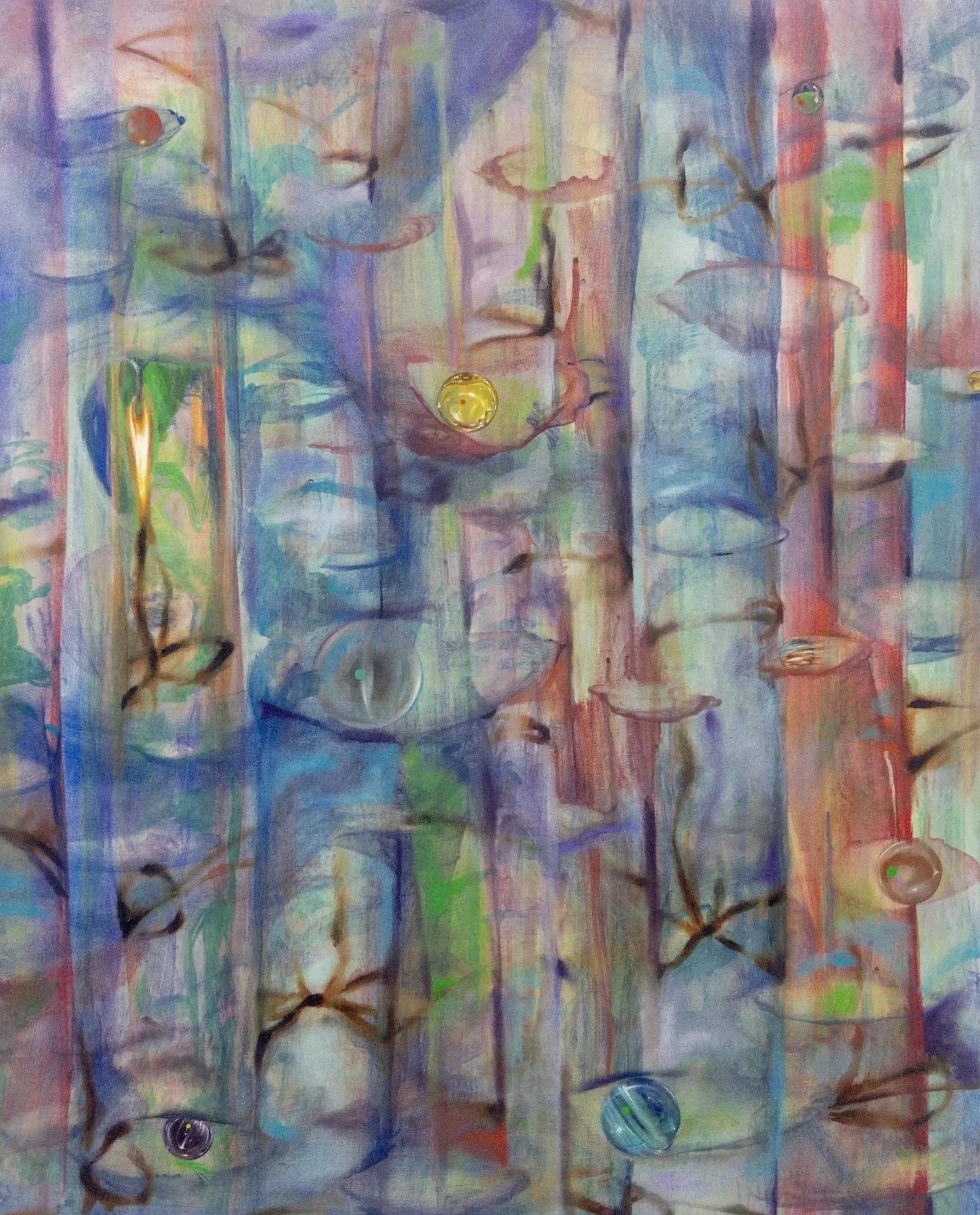 Sneak Peeks, 30 in. x 24 in., Oil and Acrylic on Wood Panel