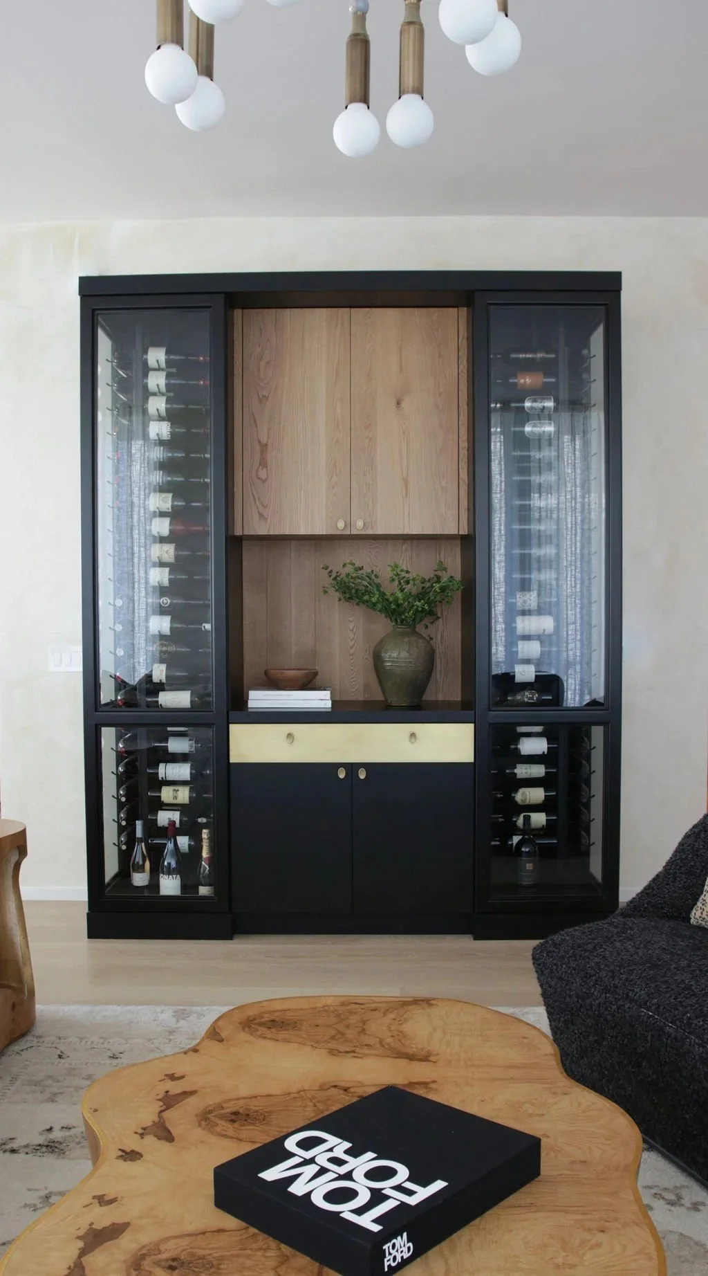 Custom wine cabinet with built-in refrigeration by BUILT, Tampa