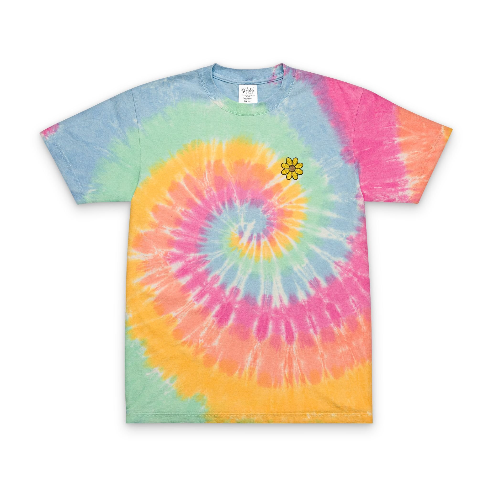 Embroidered Sunflower Tie Dye