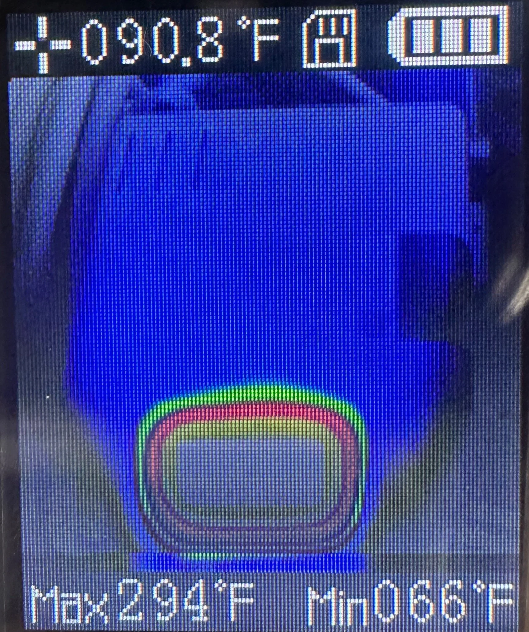 Thermal imaging of a clients pool heater noting no internal leaks and temperatures within operational range.