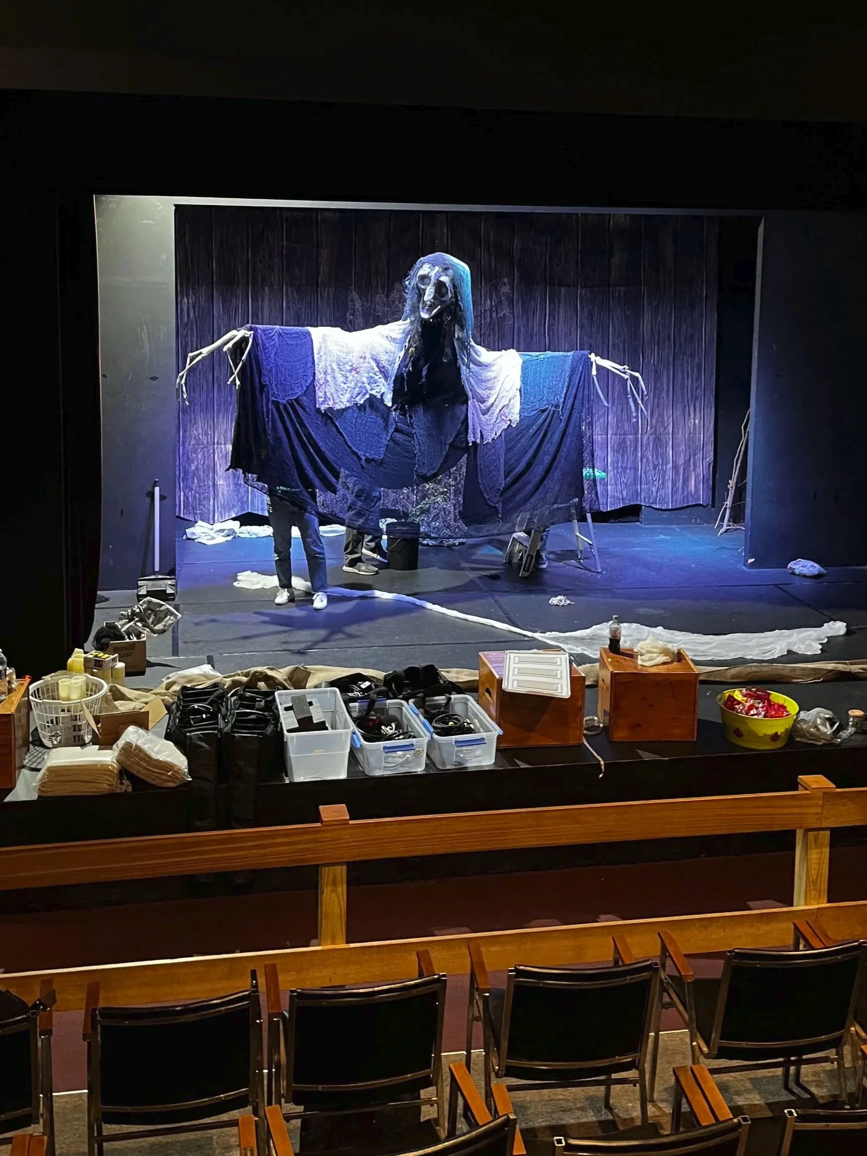 Hecate puppet from Macbeth, tech week.