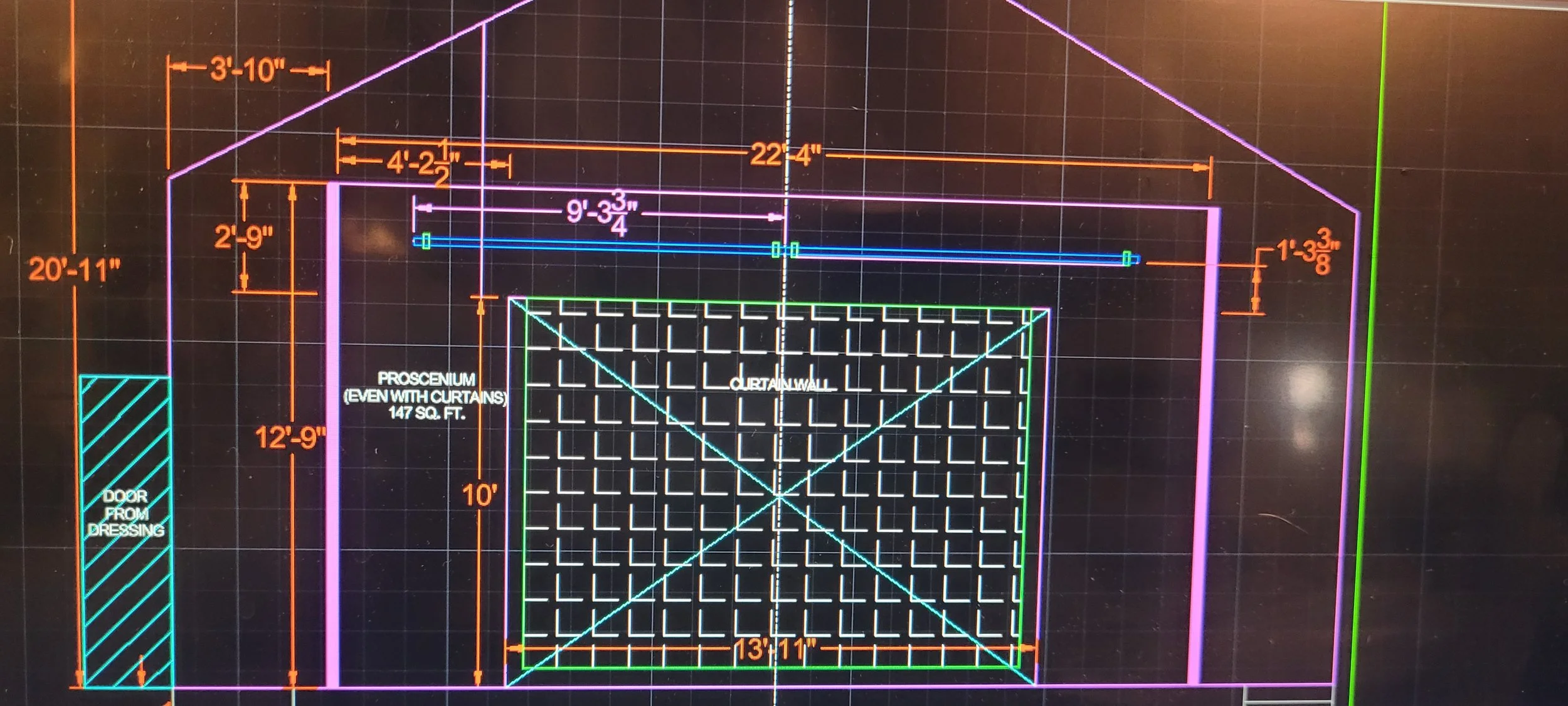 Stage elevation CAD drawing